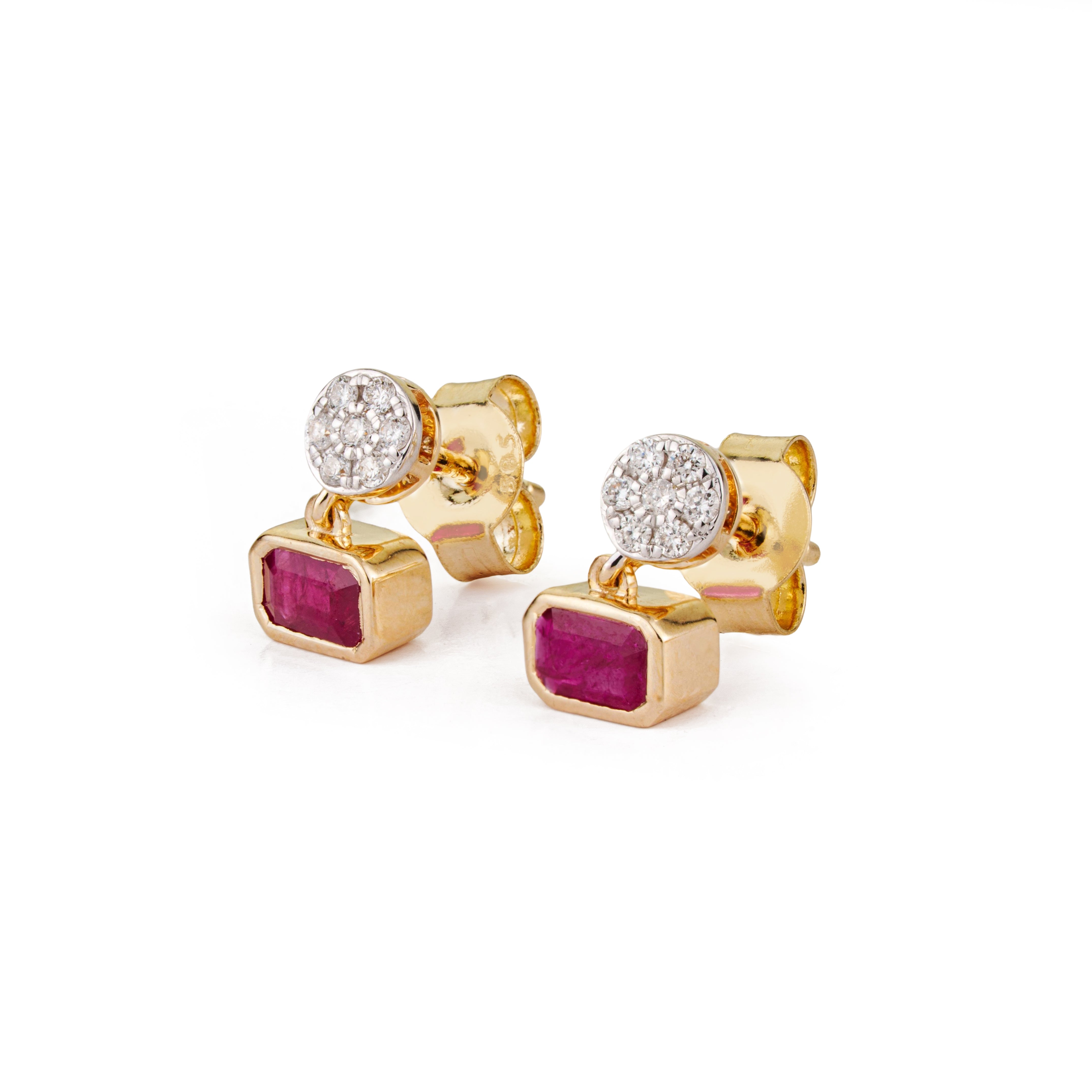 Ruby Diamond Drop Earrings