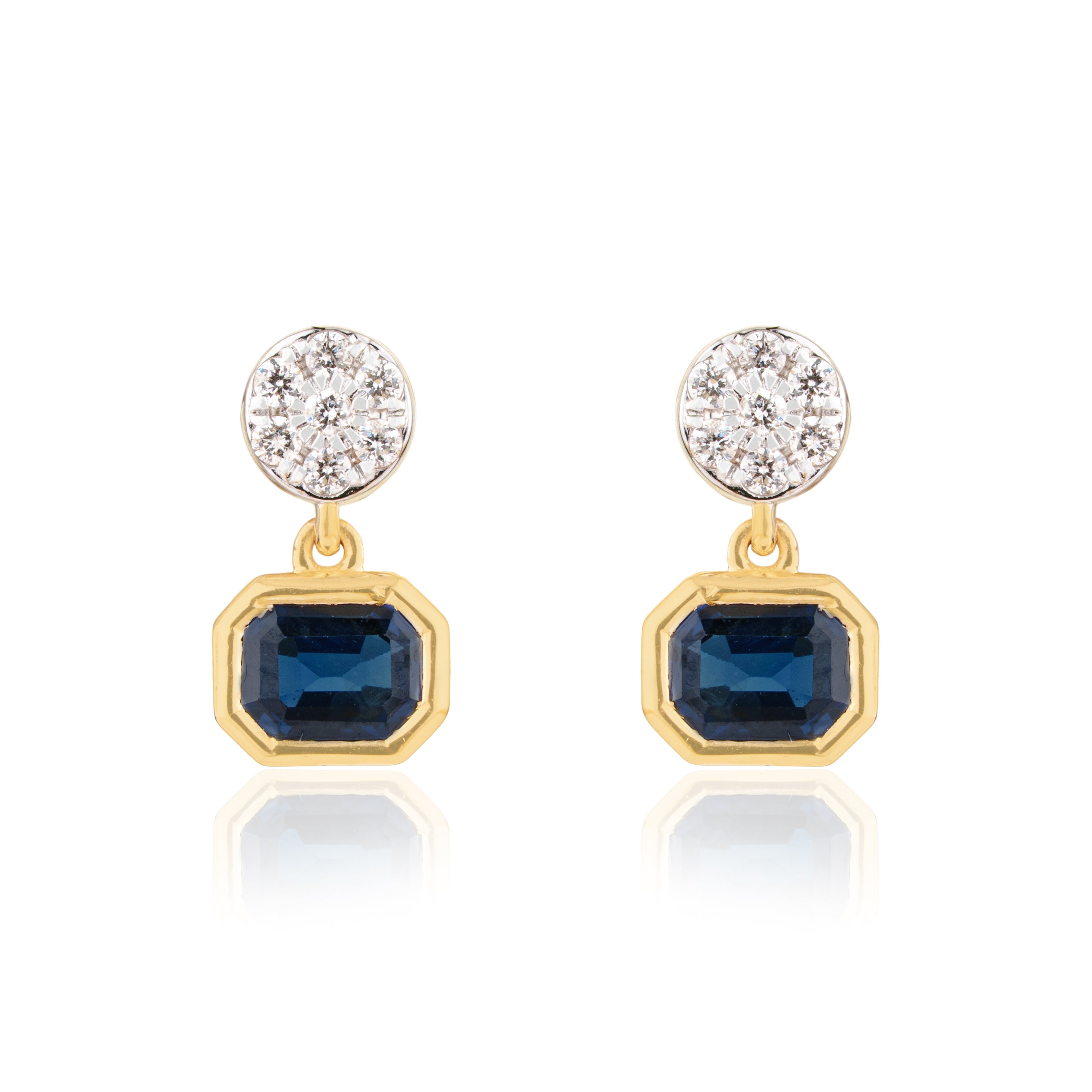 Sapphire Diamond Drop Earrings