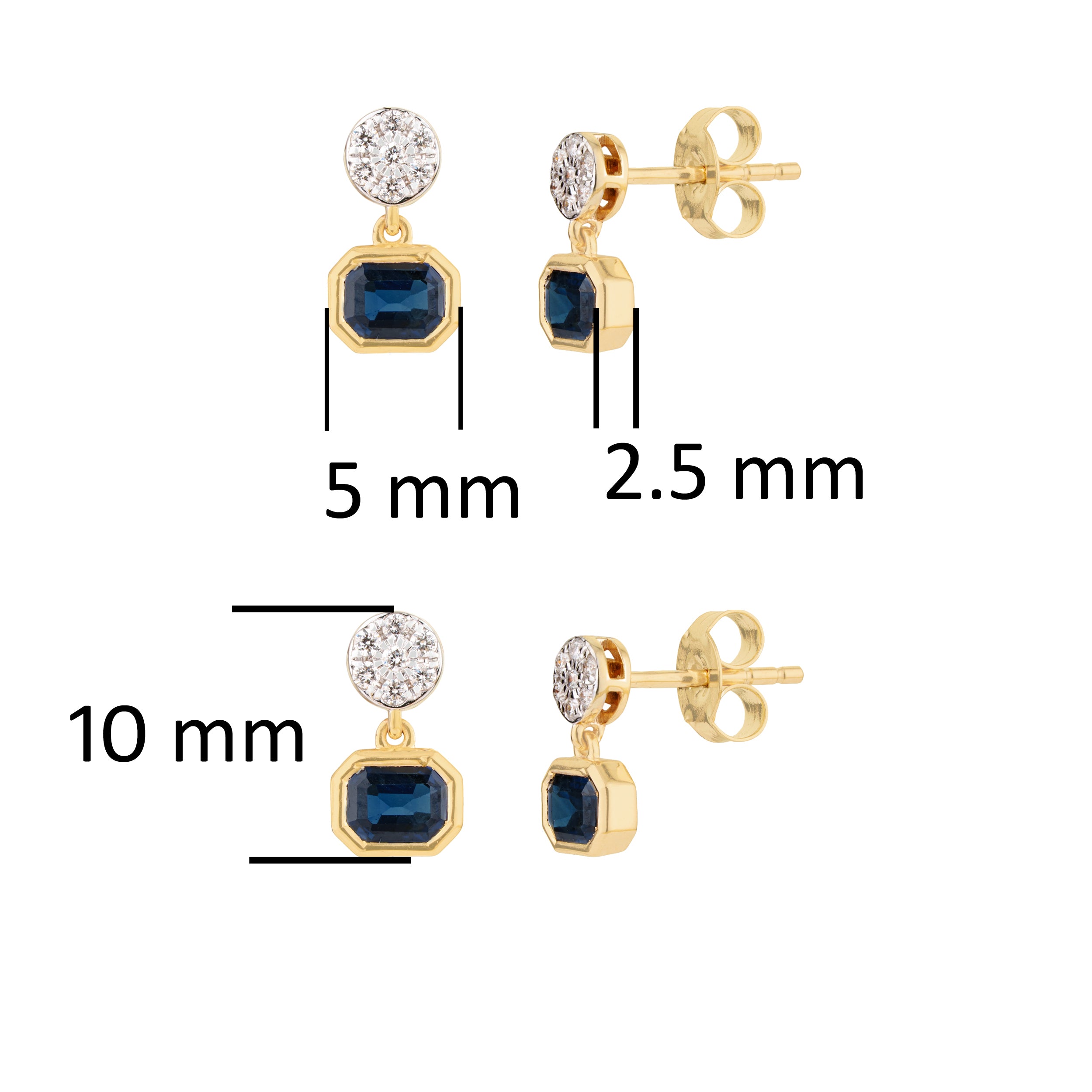 Sapphire Diamond Drop Earrings