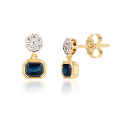 Sapphire Diamond Drop Earrings