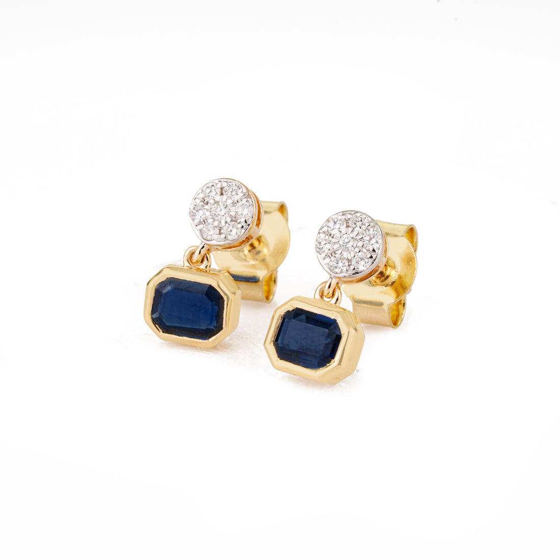 Sapphire Diamond Drop Earrings