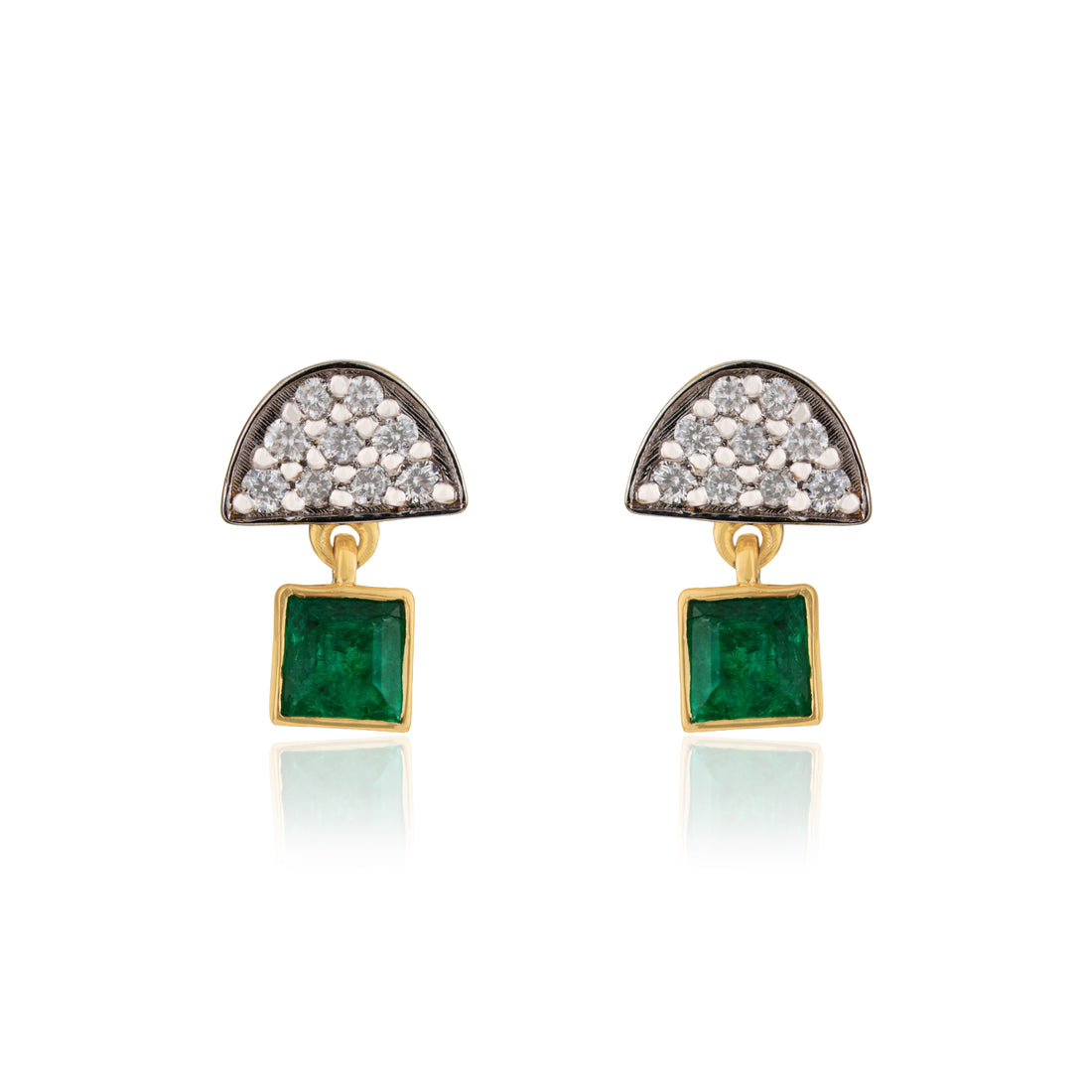 Emerald and Diamond Drop Earrings