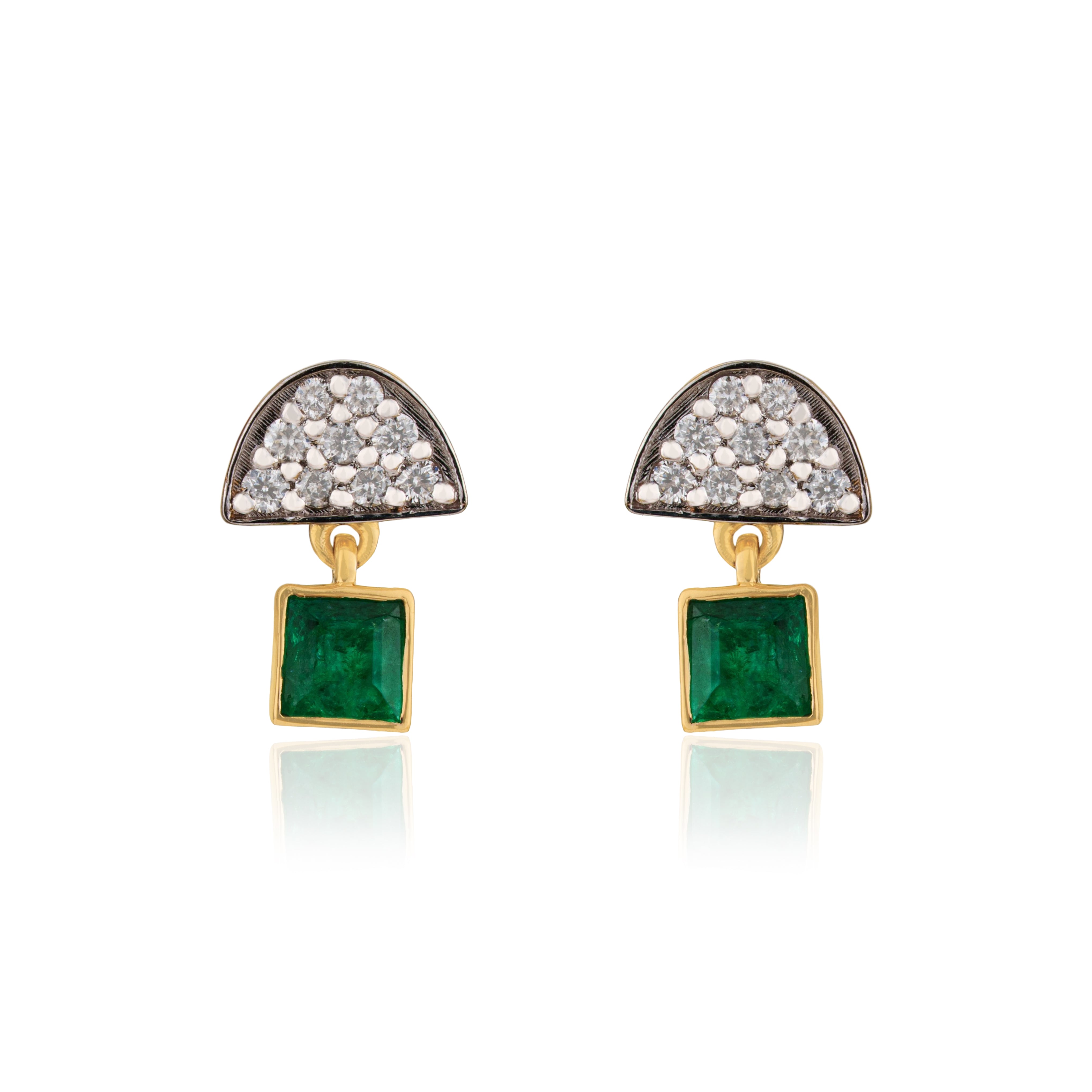 Emerald and Diamond Drop Earrings
