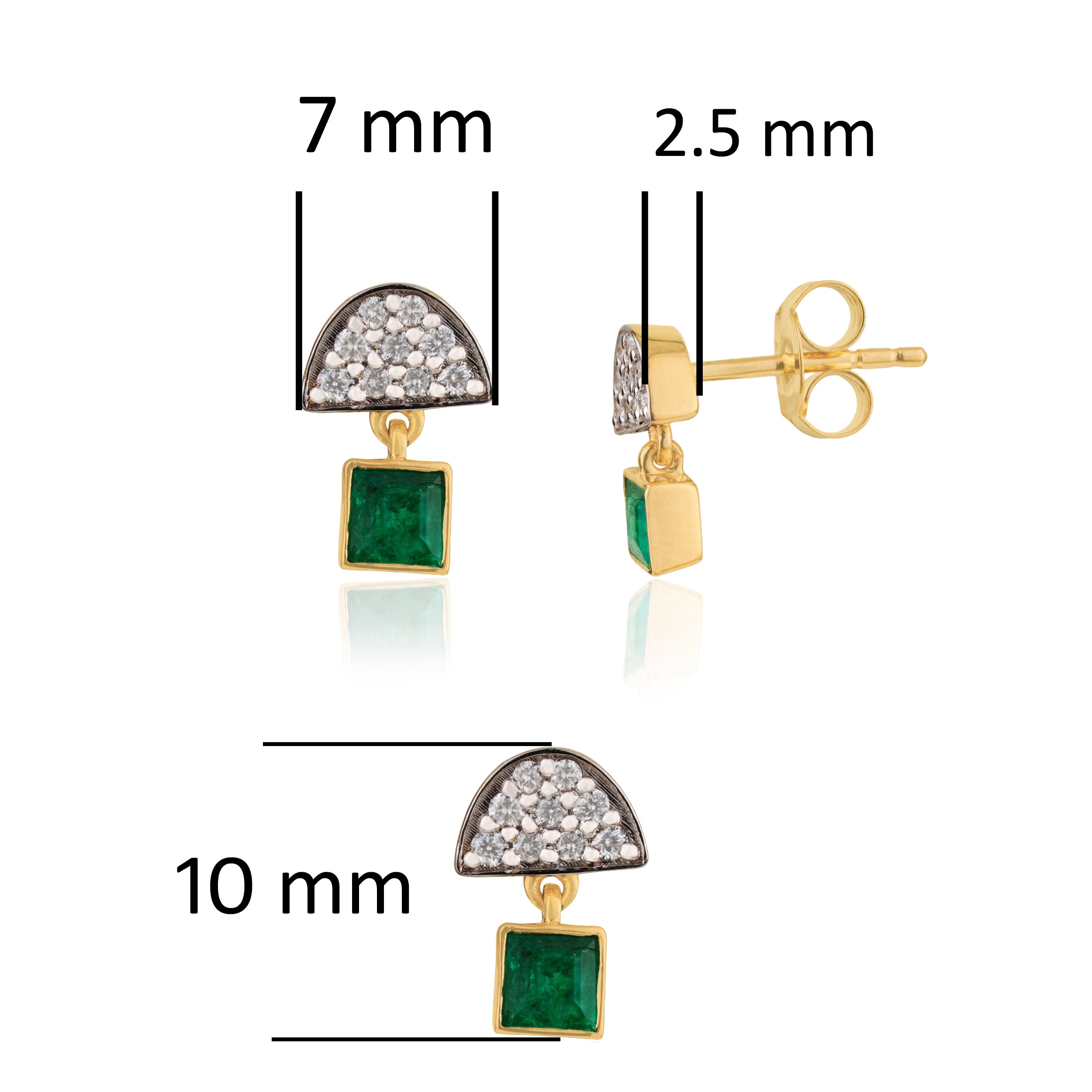 Emerald and Diamond Drop Earrings