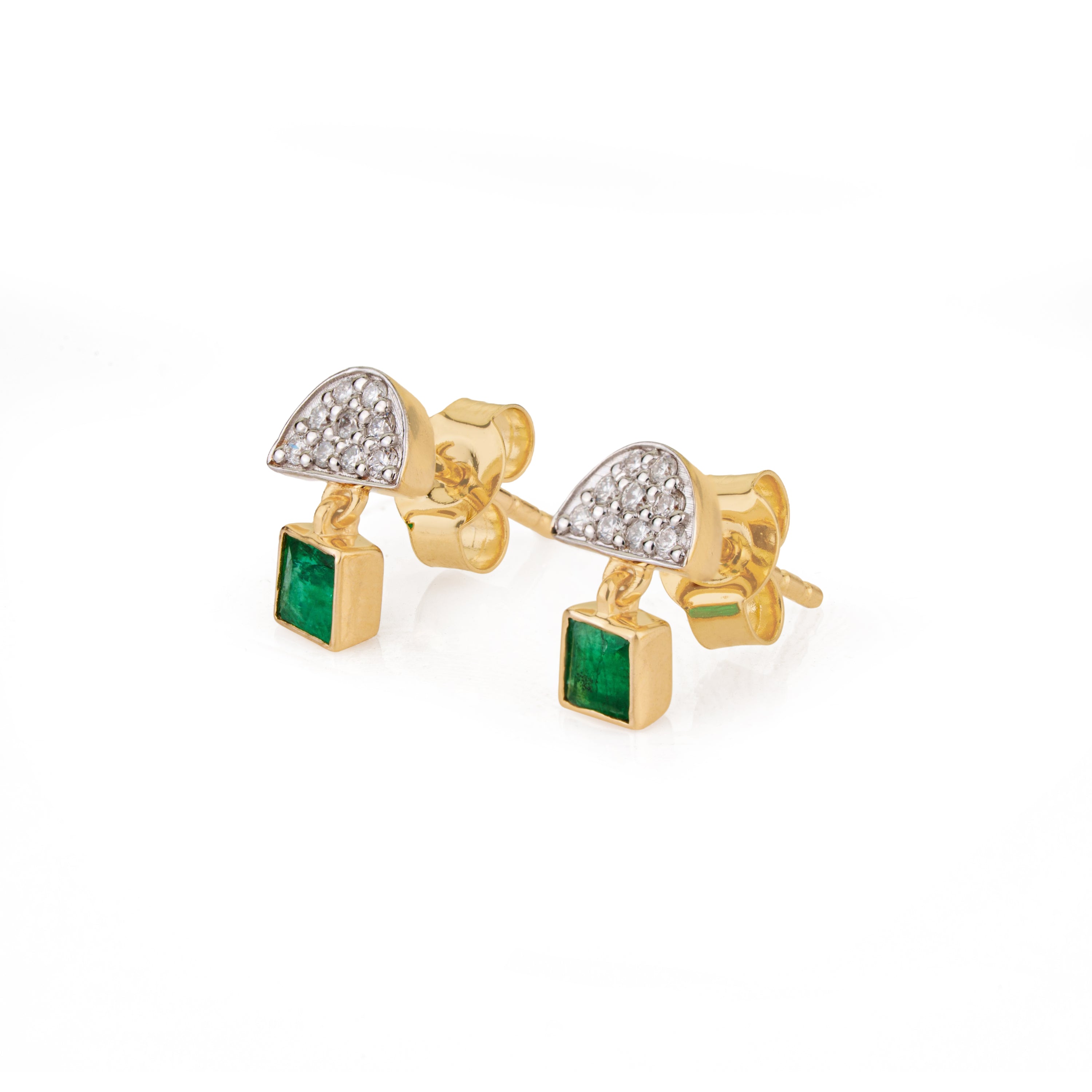 Emerald and Diamond Drop Earrings
