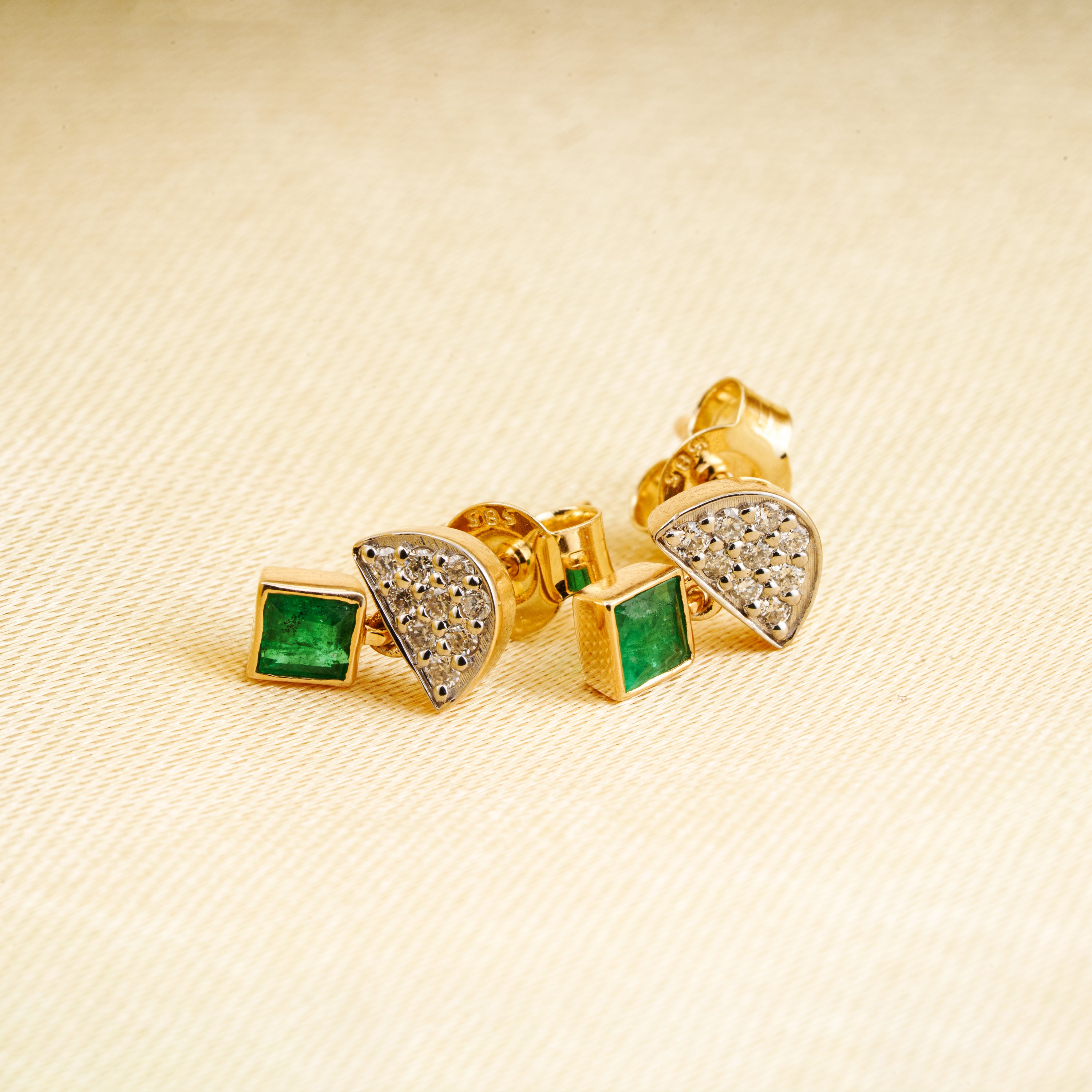 Emerald and Diamond Drop Earrings