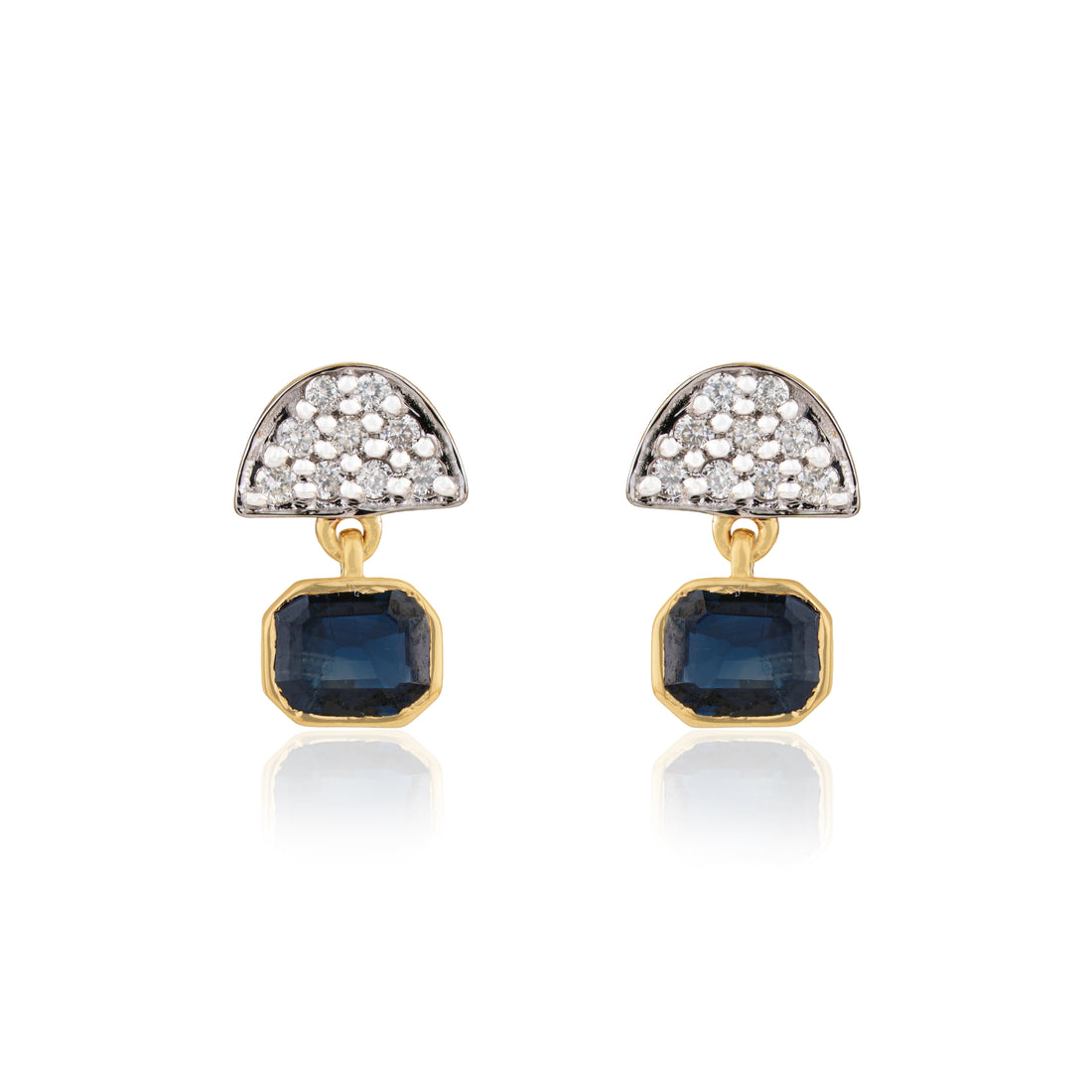 Blue Sapphire Diamond Drop Earring
