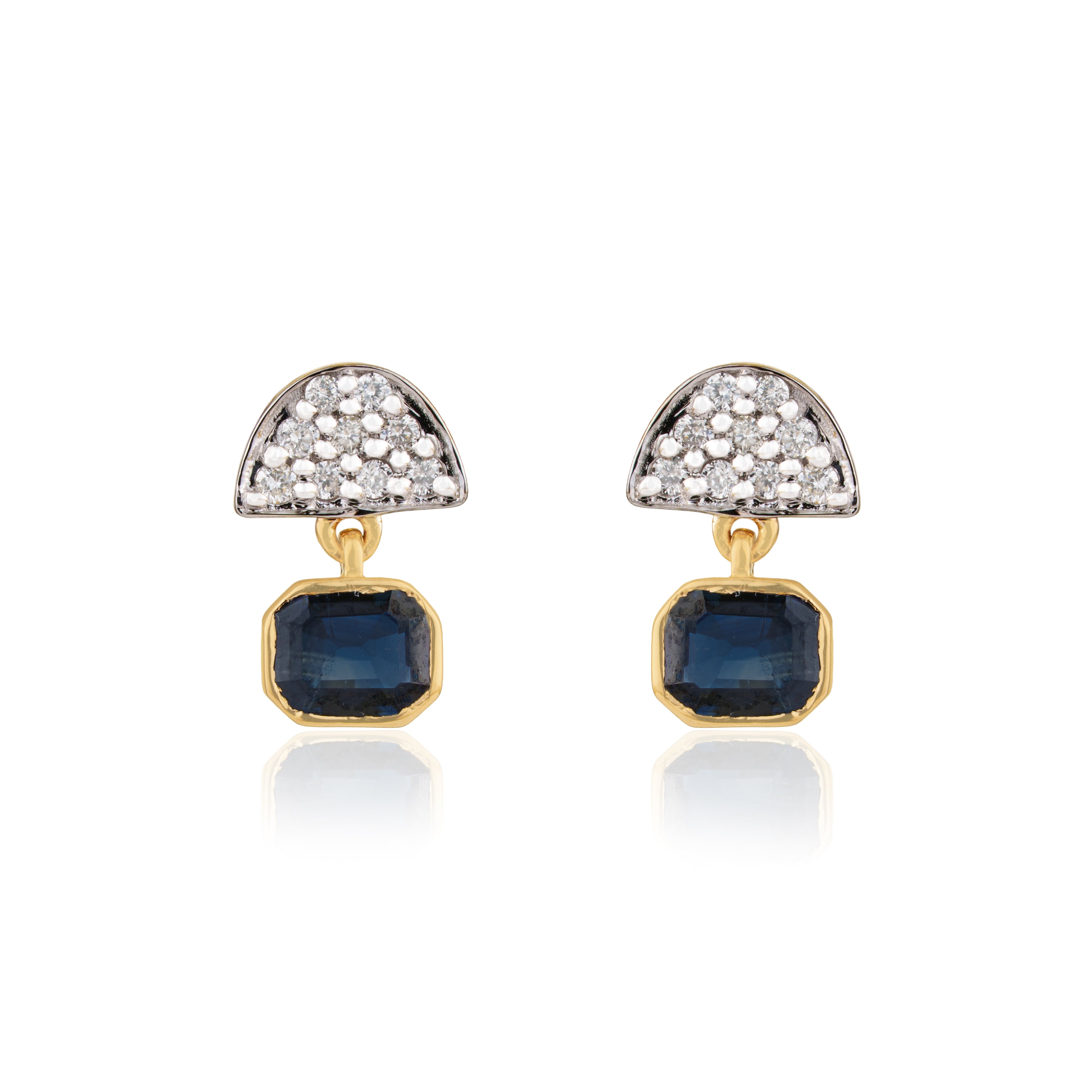 Blue Sapphire Diamond Drop Earring