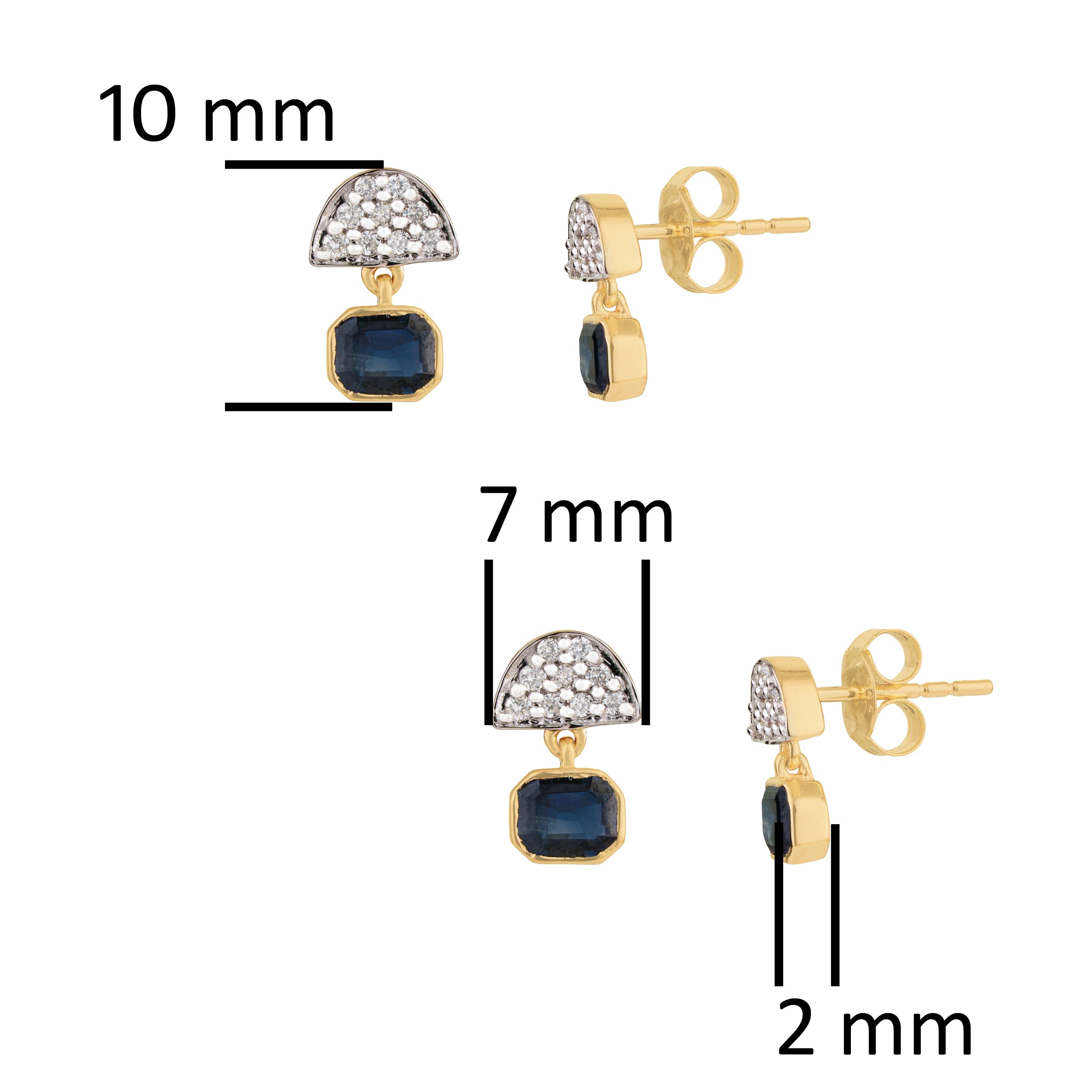 Blue Sapphire Diamond Drop Earring