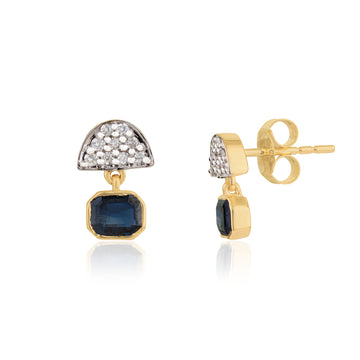 Blue Sapphire Diamond Drop Earring