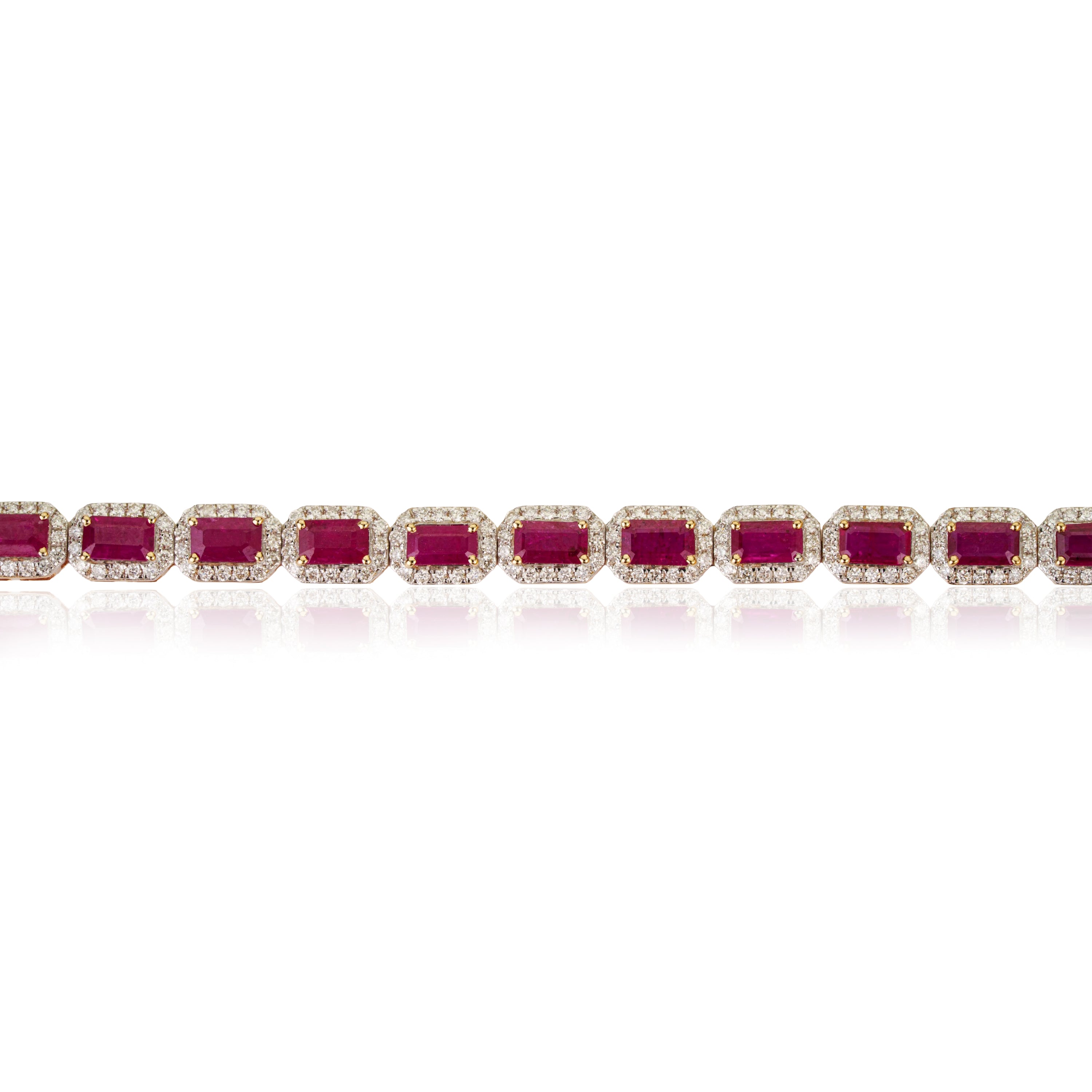 Ruby Diamond Tennis Bracelet