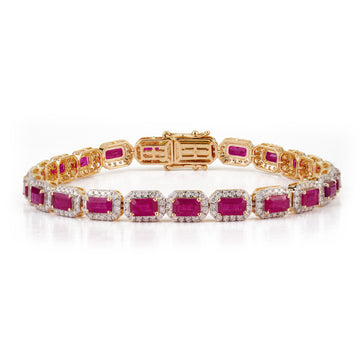 Ruby Diamond Tennis Bracelet
