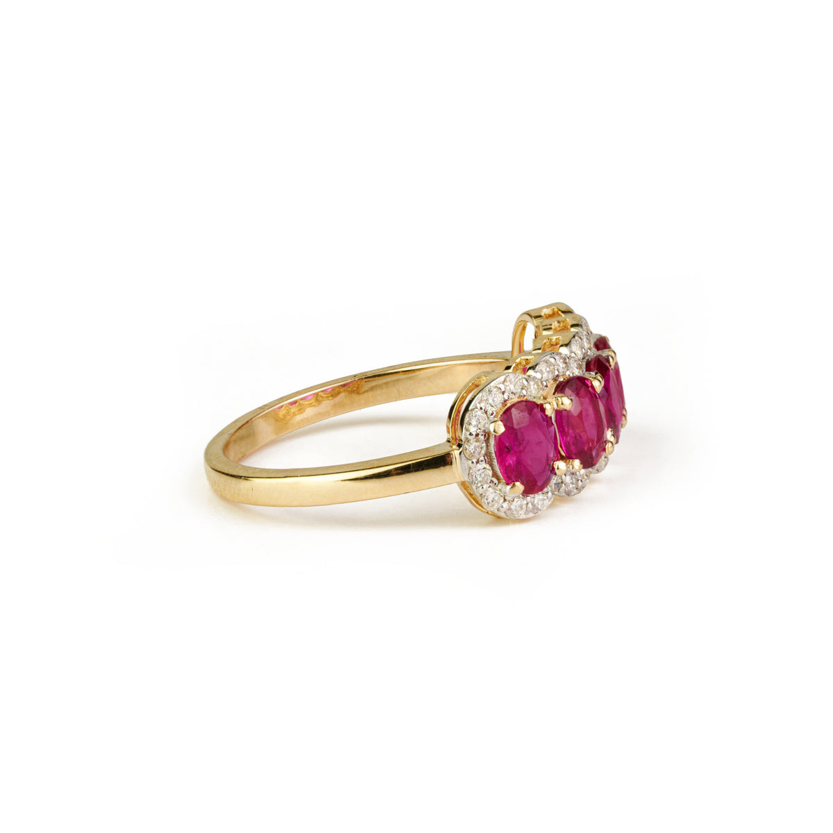 Ruby Diamond Half Eternity Ring