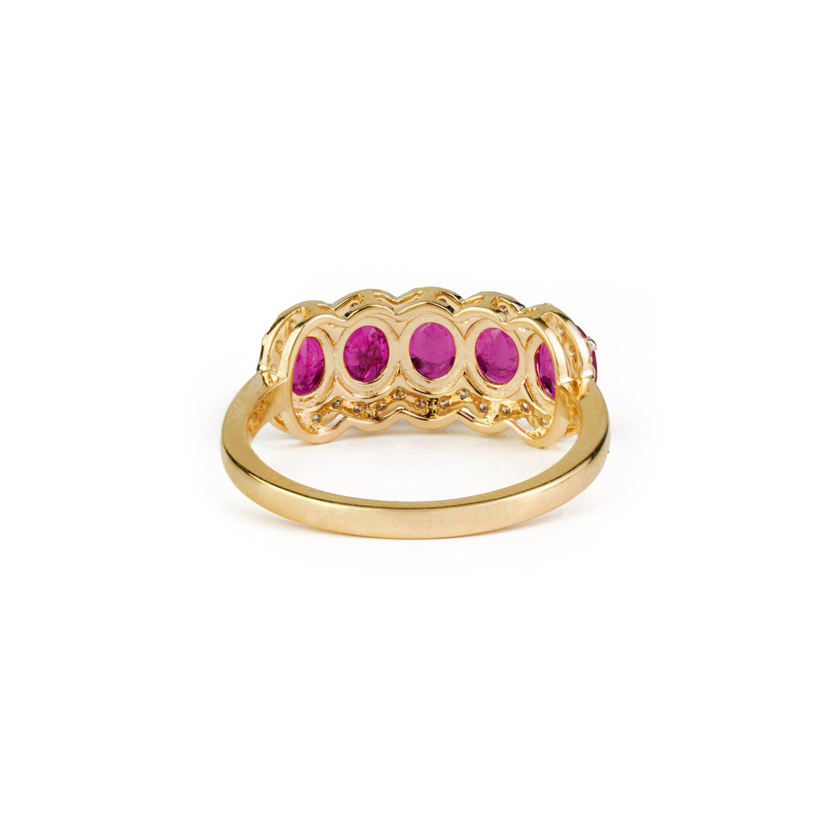 Ruby Diamond Half Eternity Ring