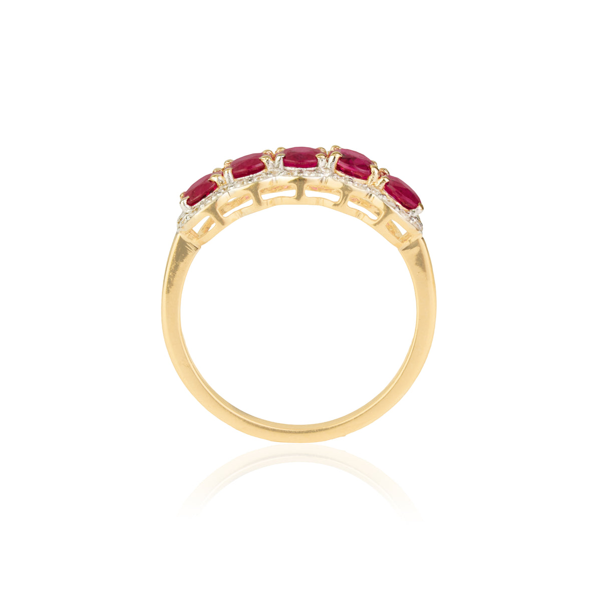 Ruby Diamond Half Eternity Ring
