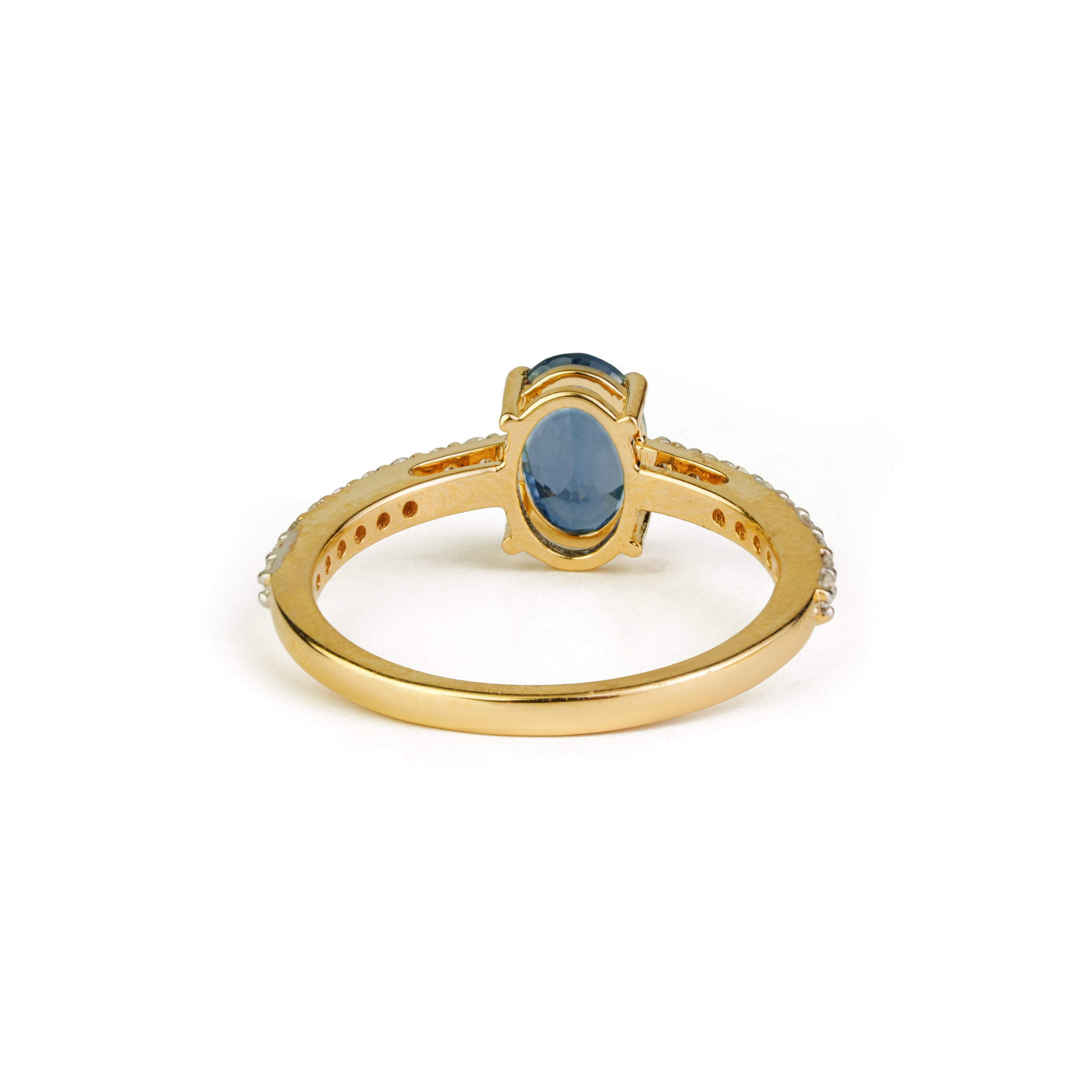 Oval Blue Sapphire Diamond Ring