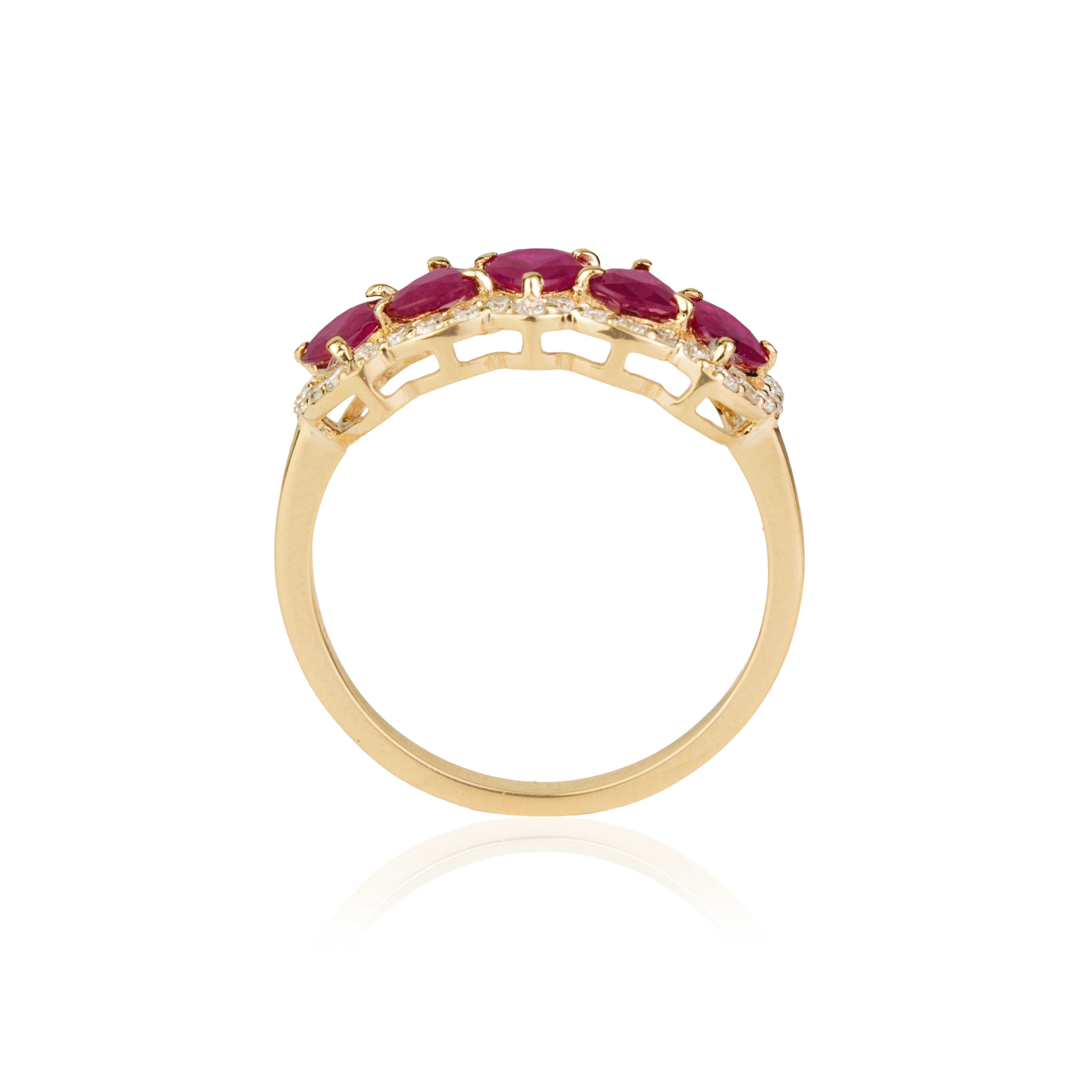 Pear Ruby Diamond Halo Ring