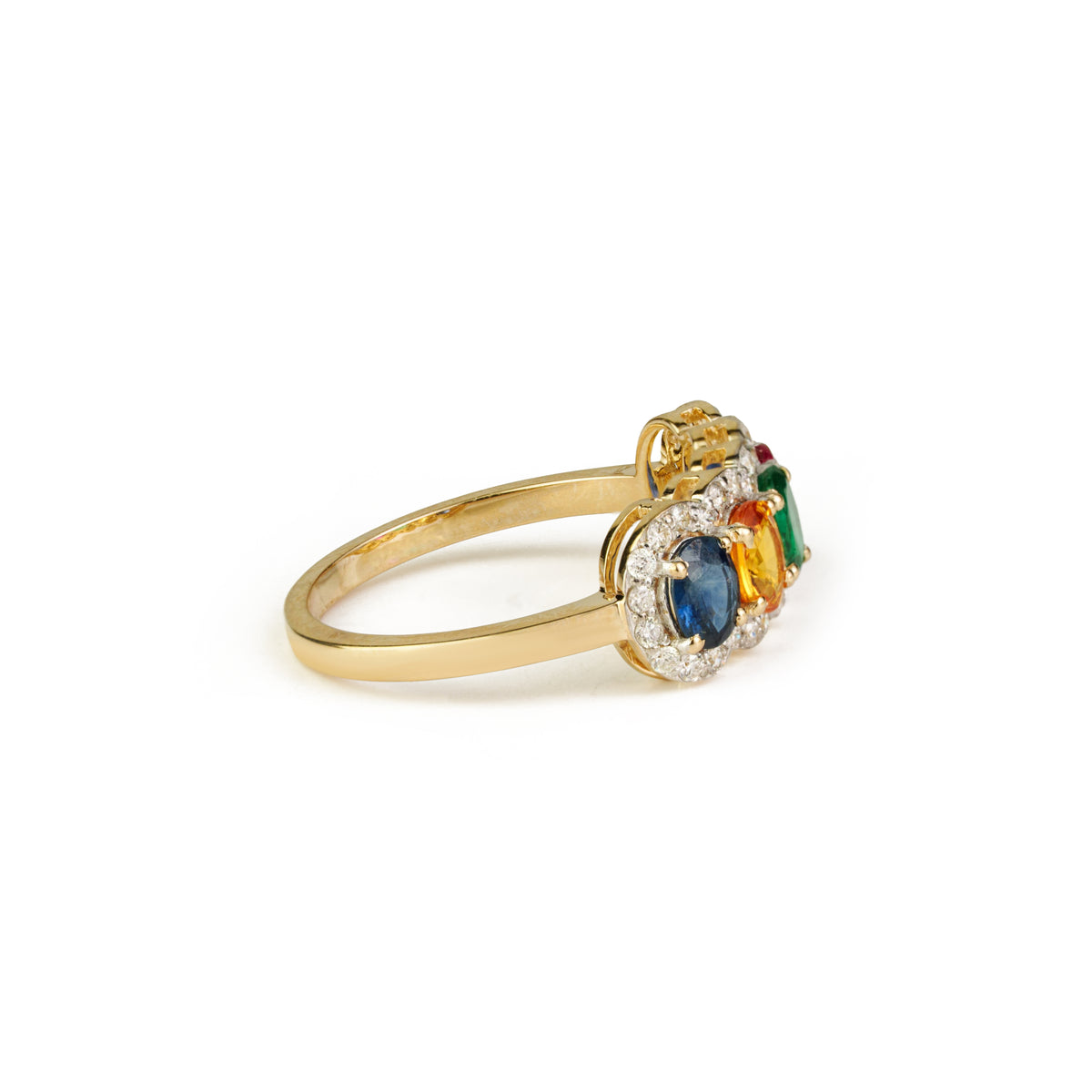 Multi Gemstone Diamond Ring