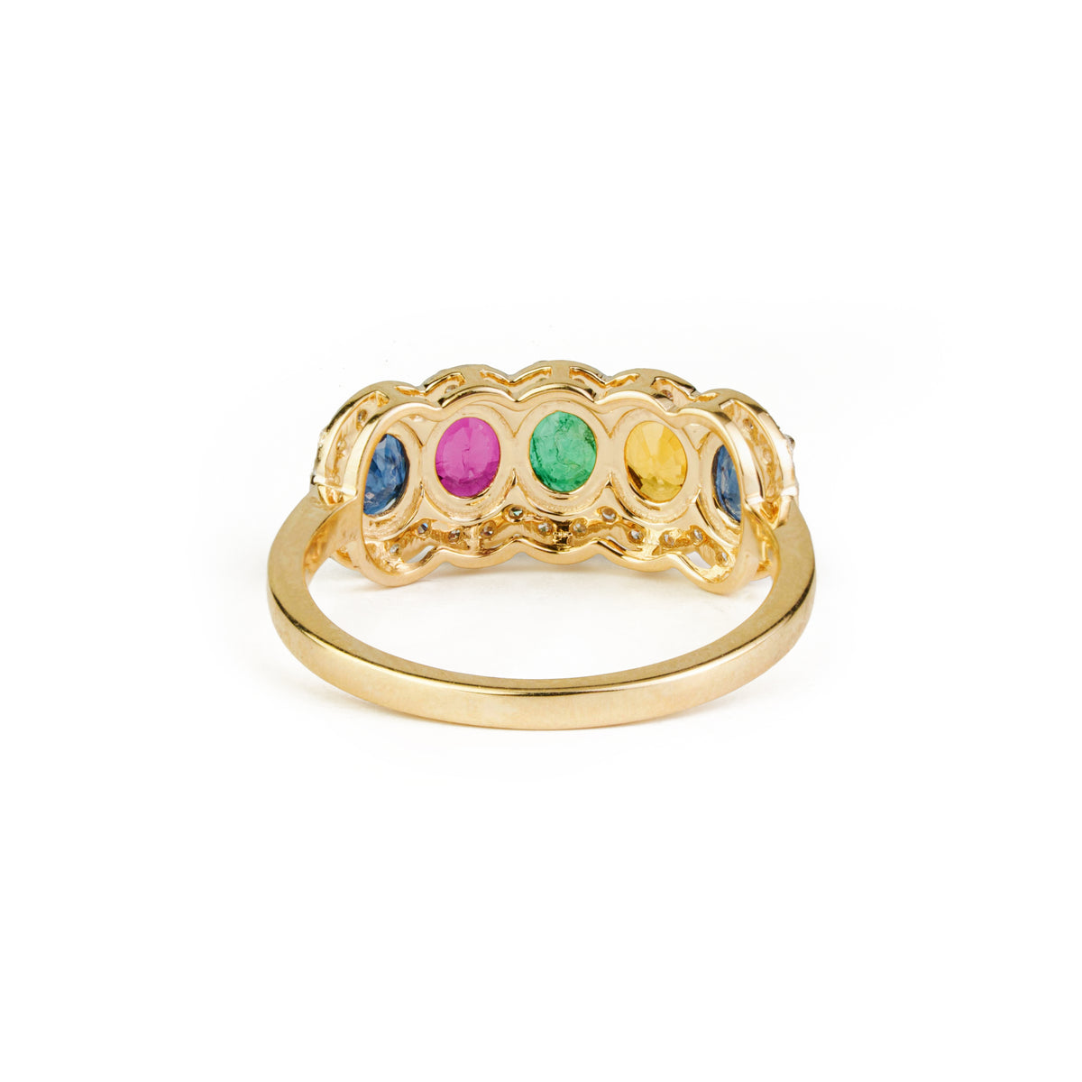 Multi Gemstone Diamond Ring