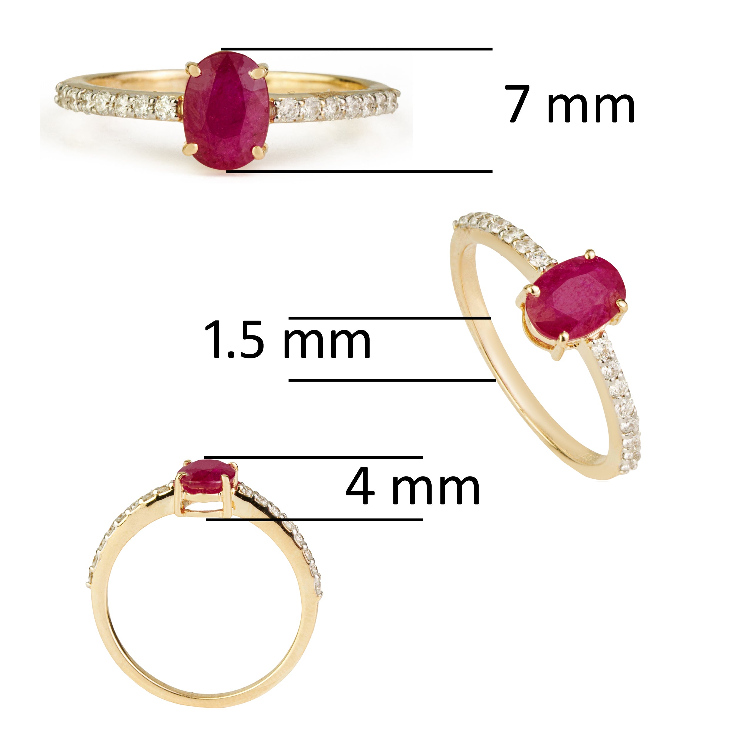 Natural Ruby Diamond Ring