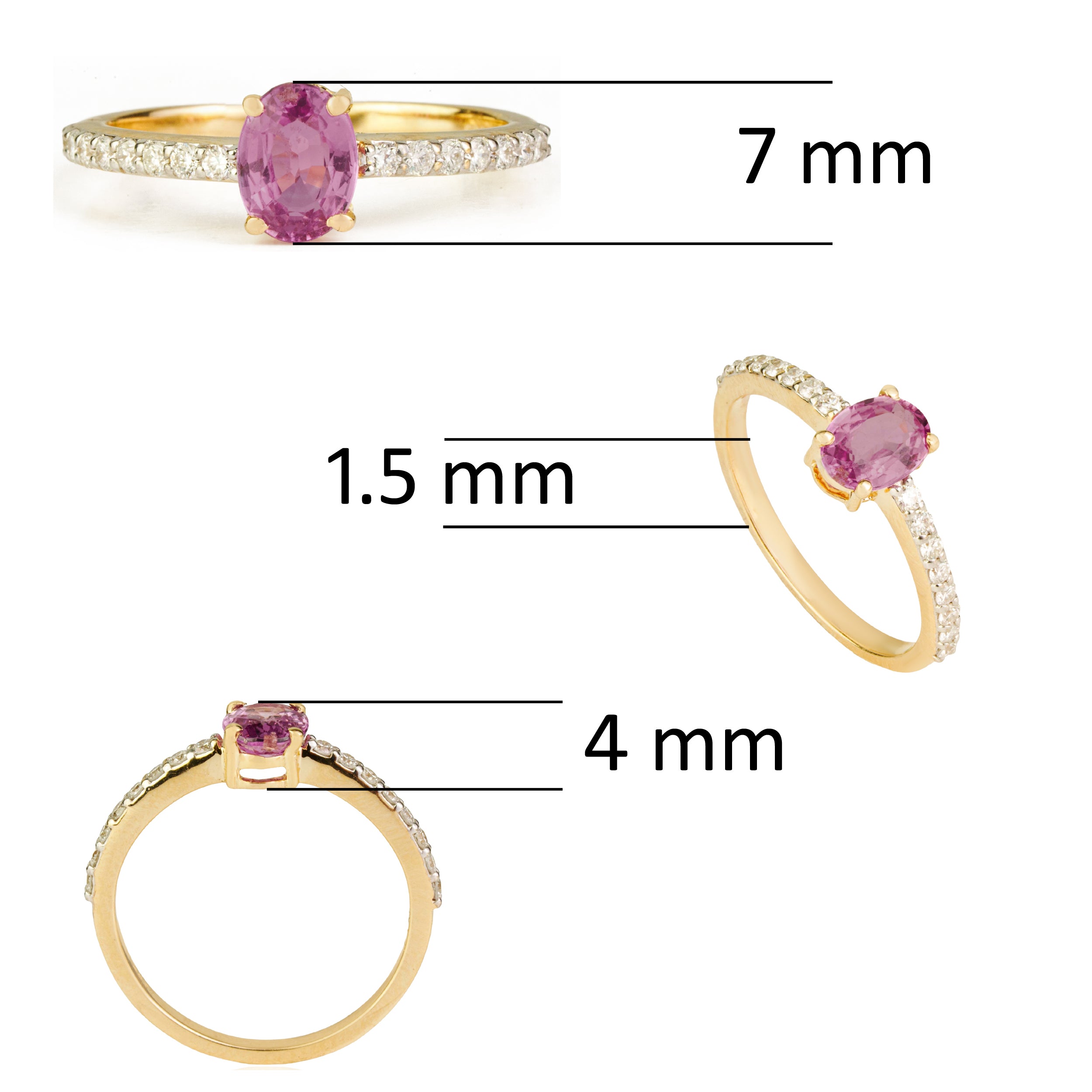 Pink Sapphire Diamond Ring