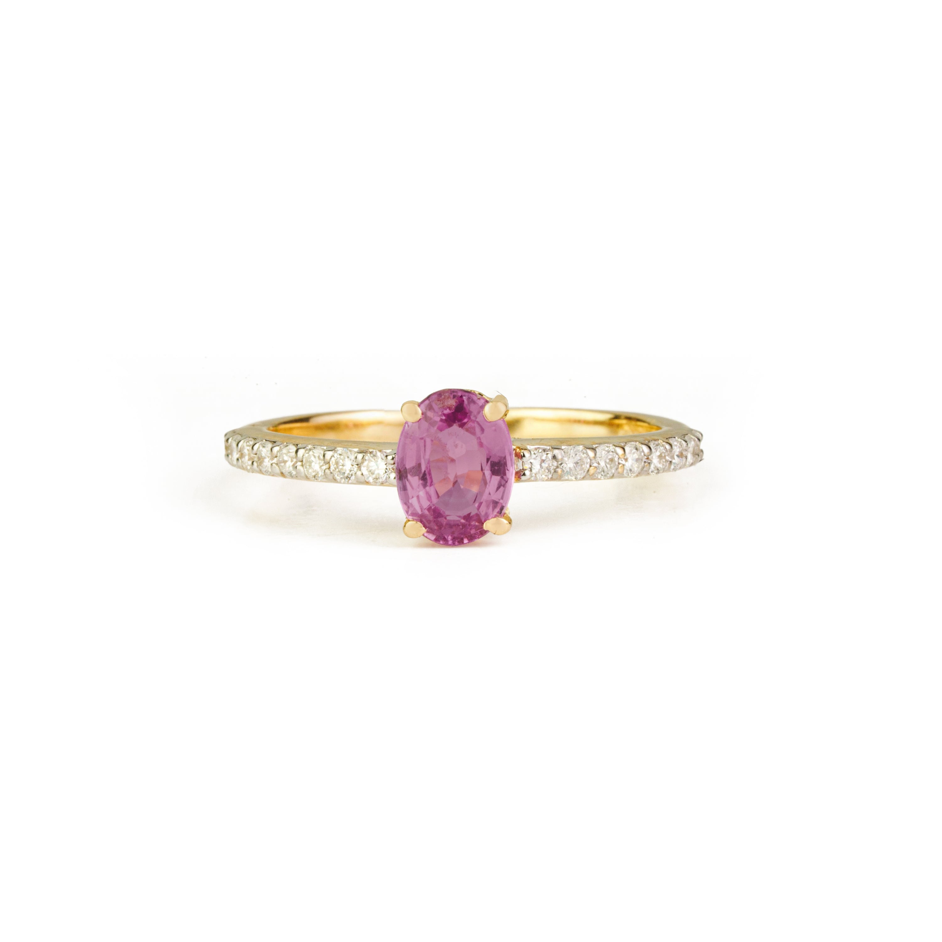 Pink Sapphire Diamond Ring
