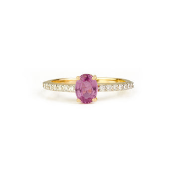 Pink Sapphire Diamond Ring