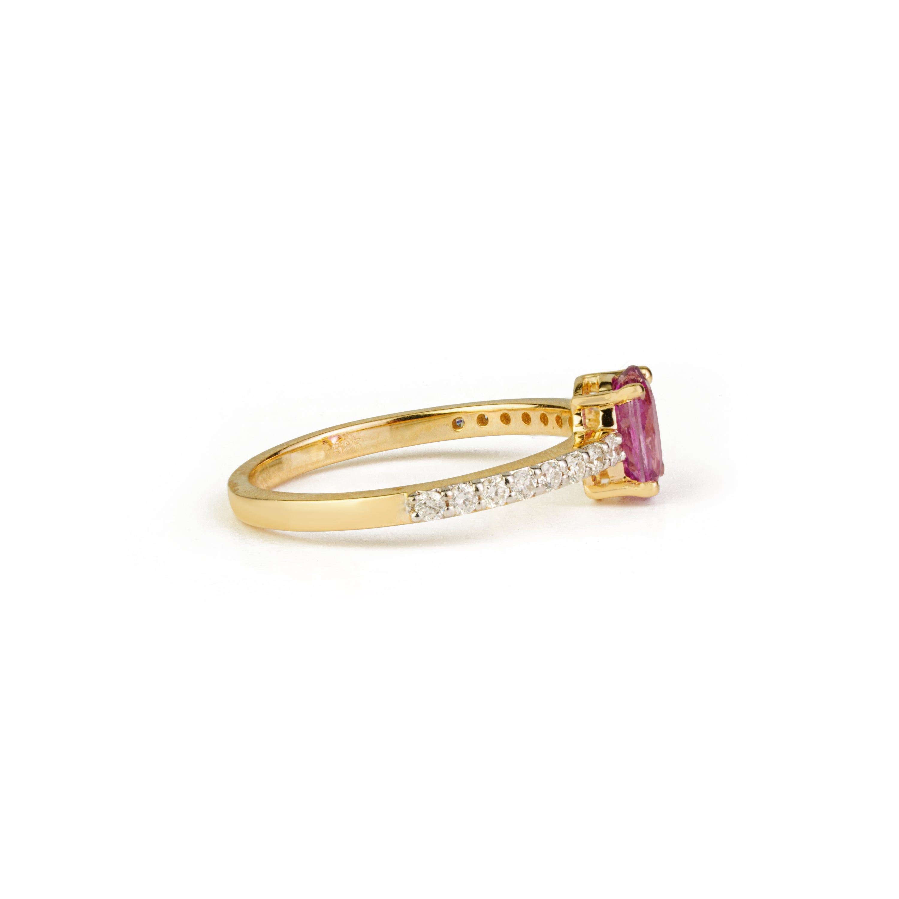 Pink Sapphire Diamond Ring