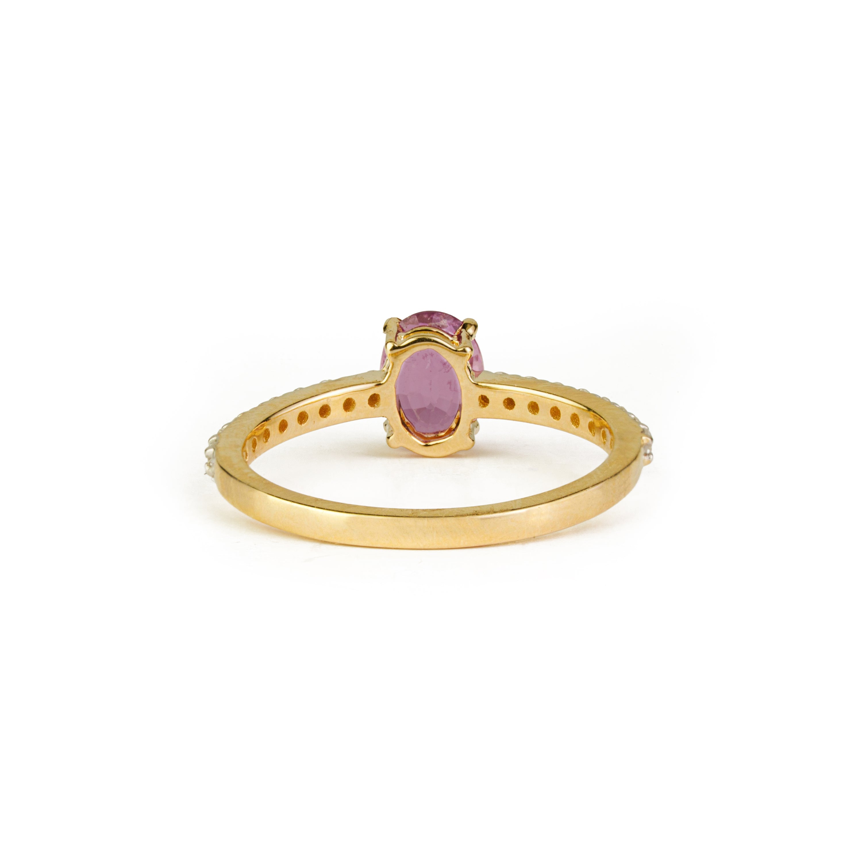 Pink Sapphire Diamond Ring