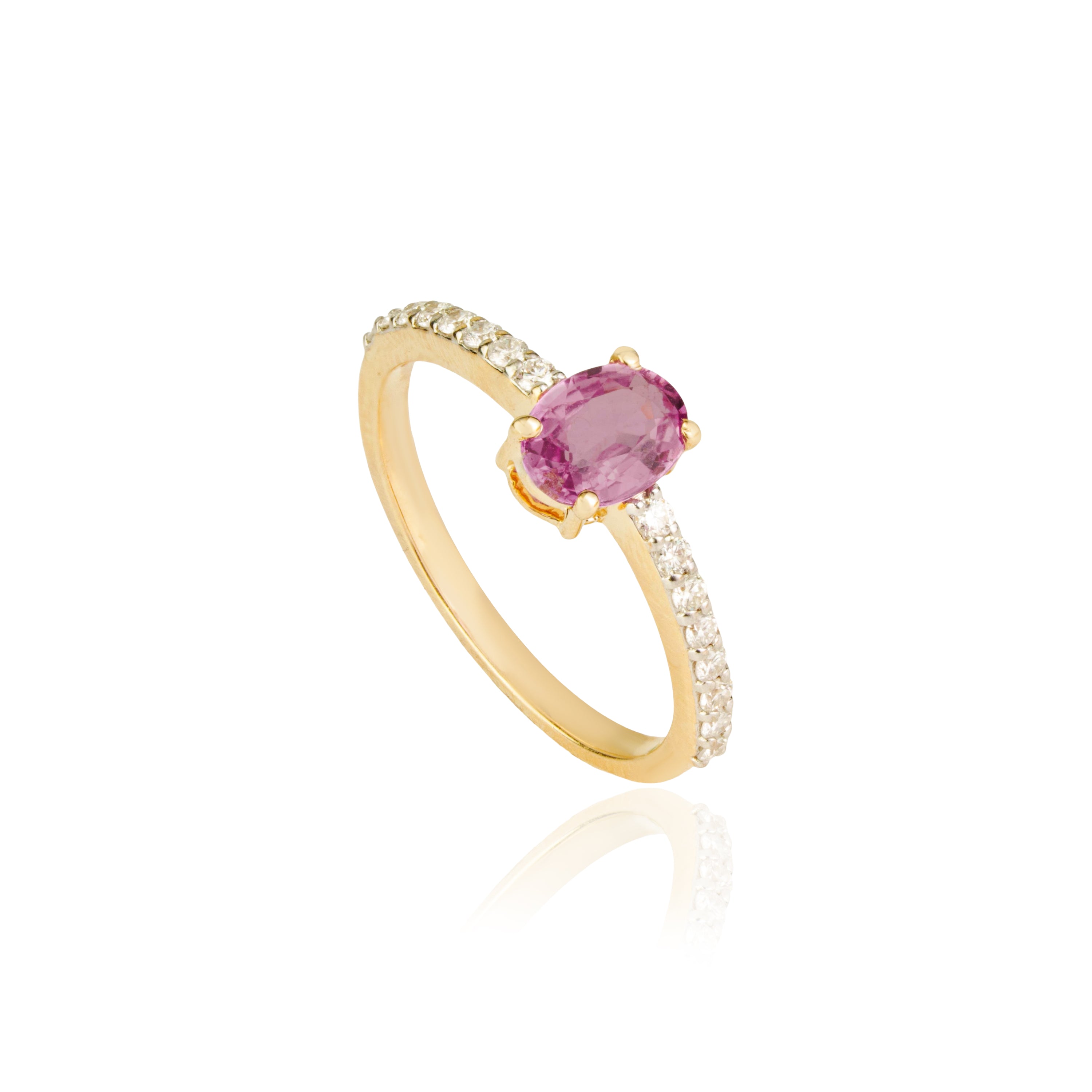 Pink Sapphire Diamond Ring