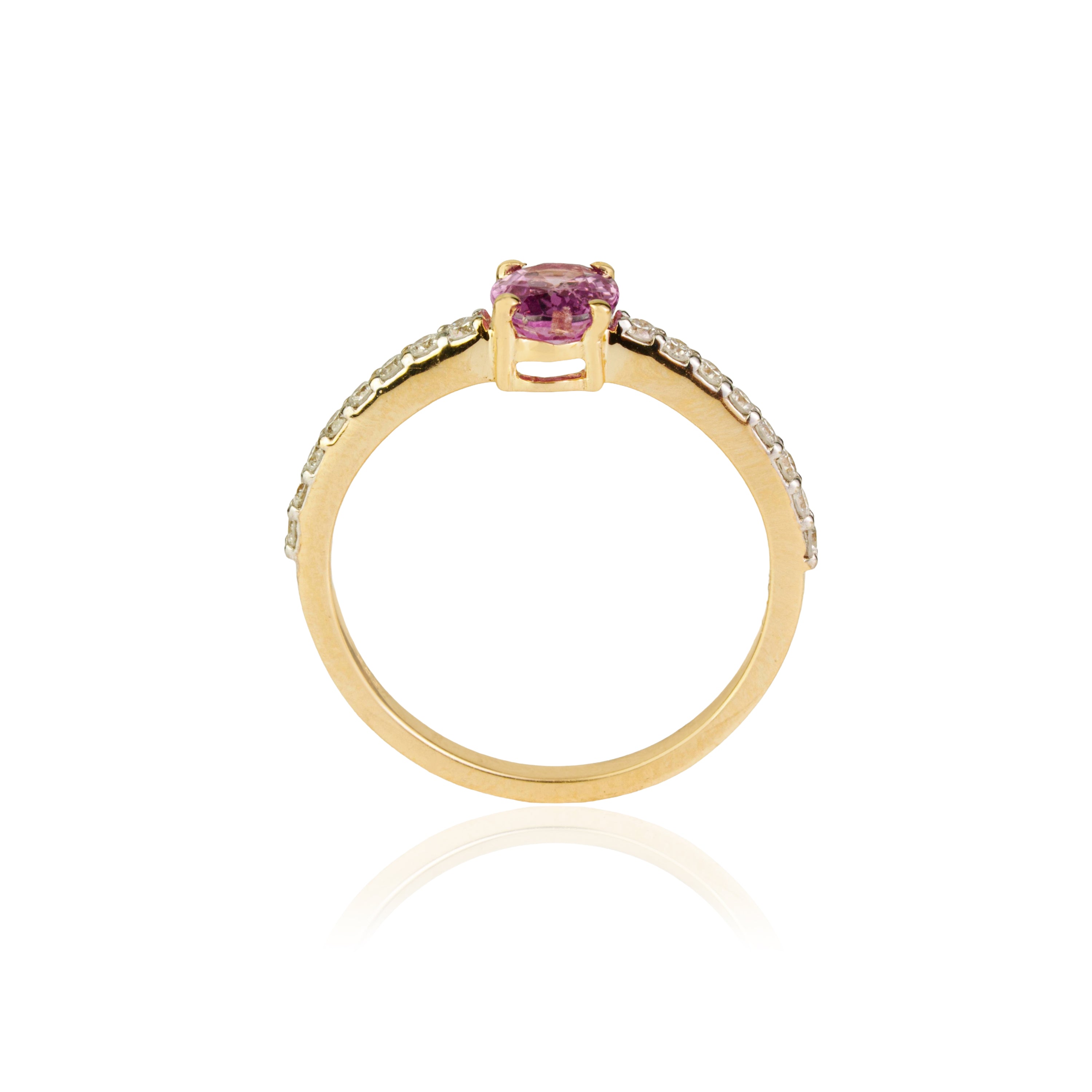 Pink Sapphire Diamond Ring