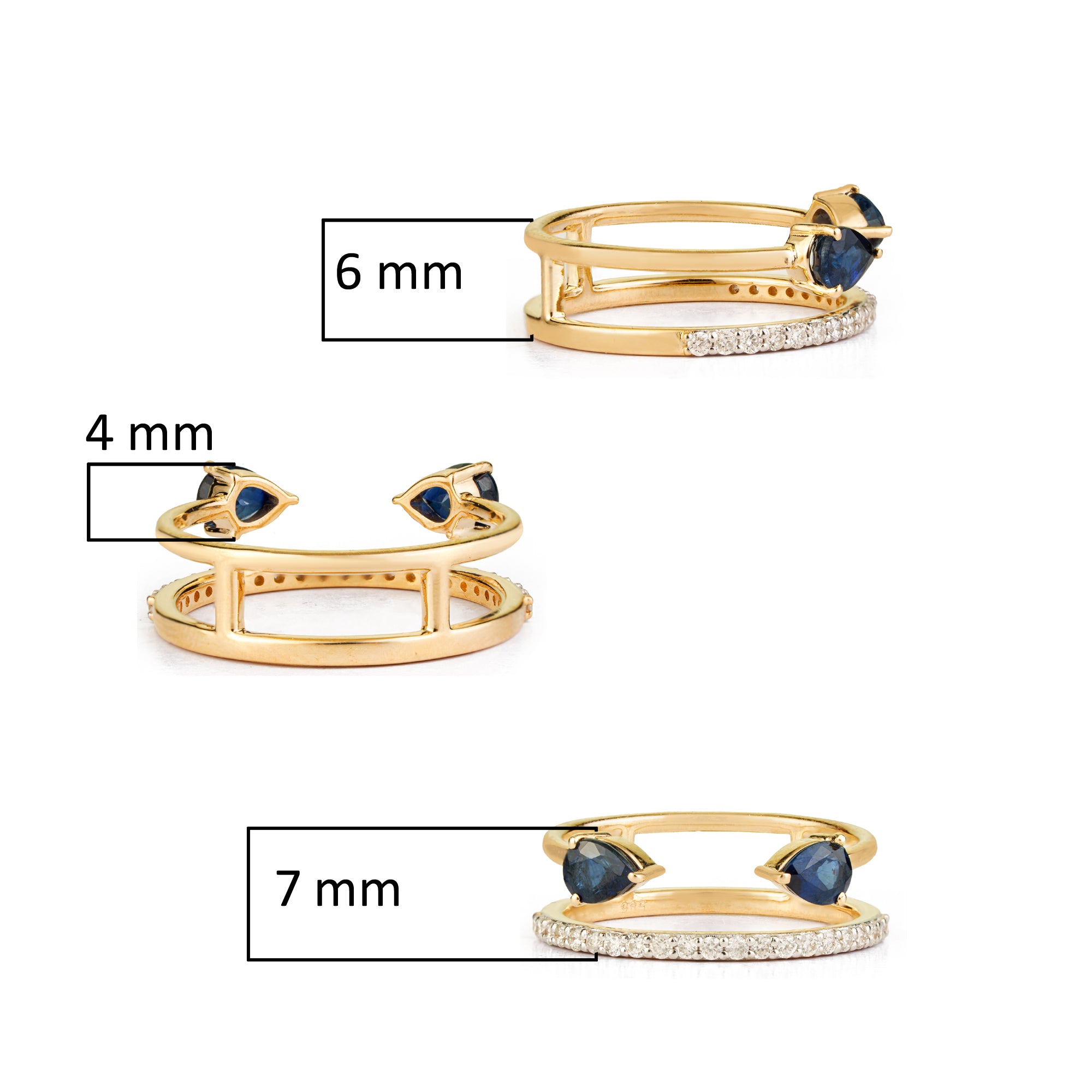 Blue Sapphire Open Ring
