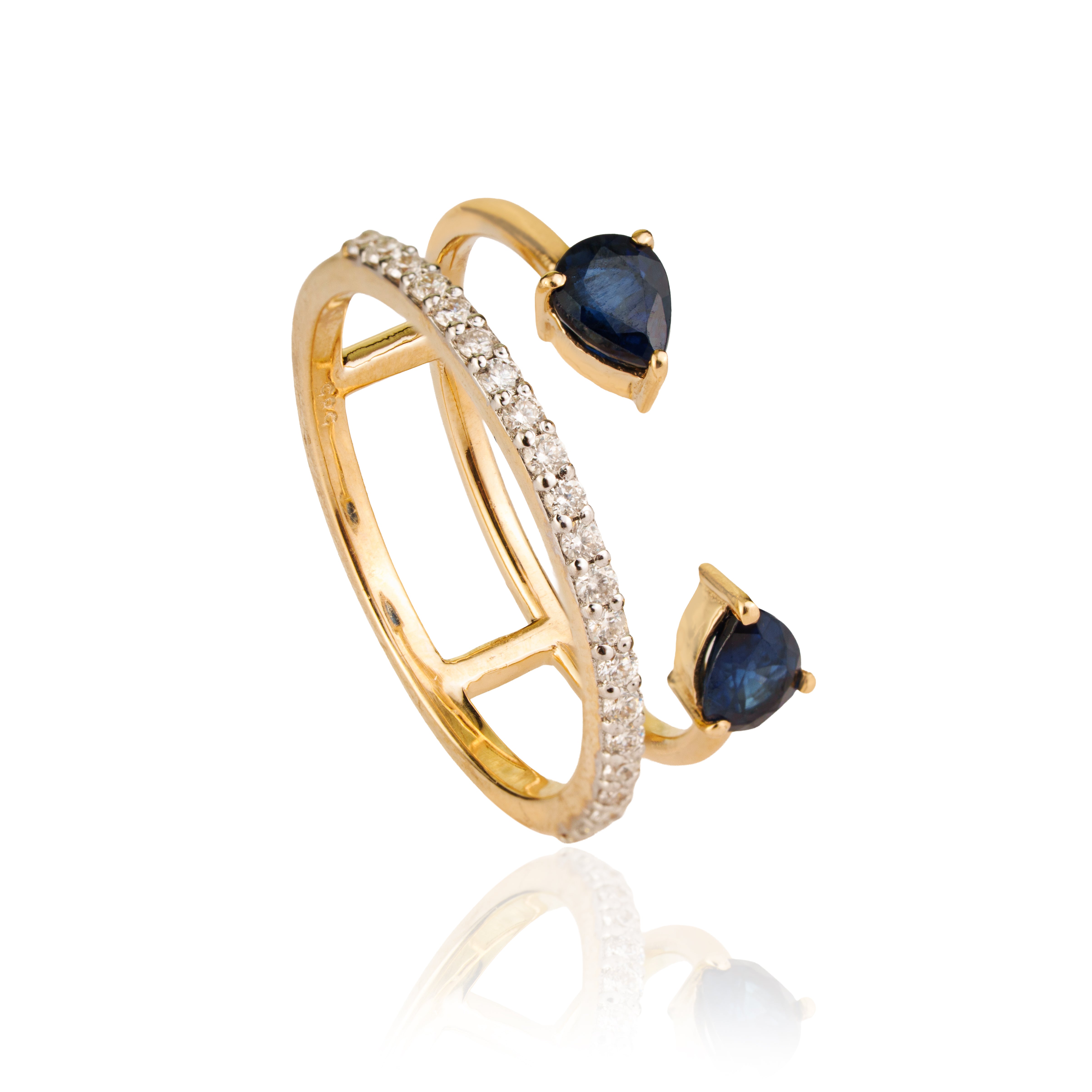 Blue Sapphire Open Ring