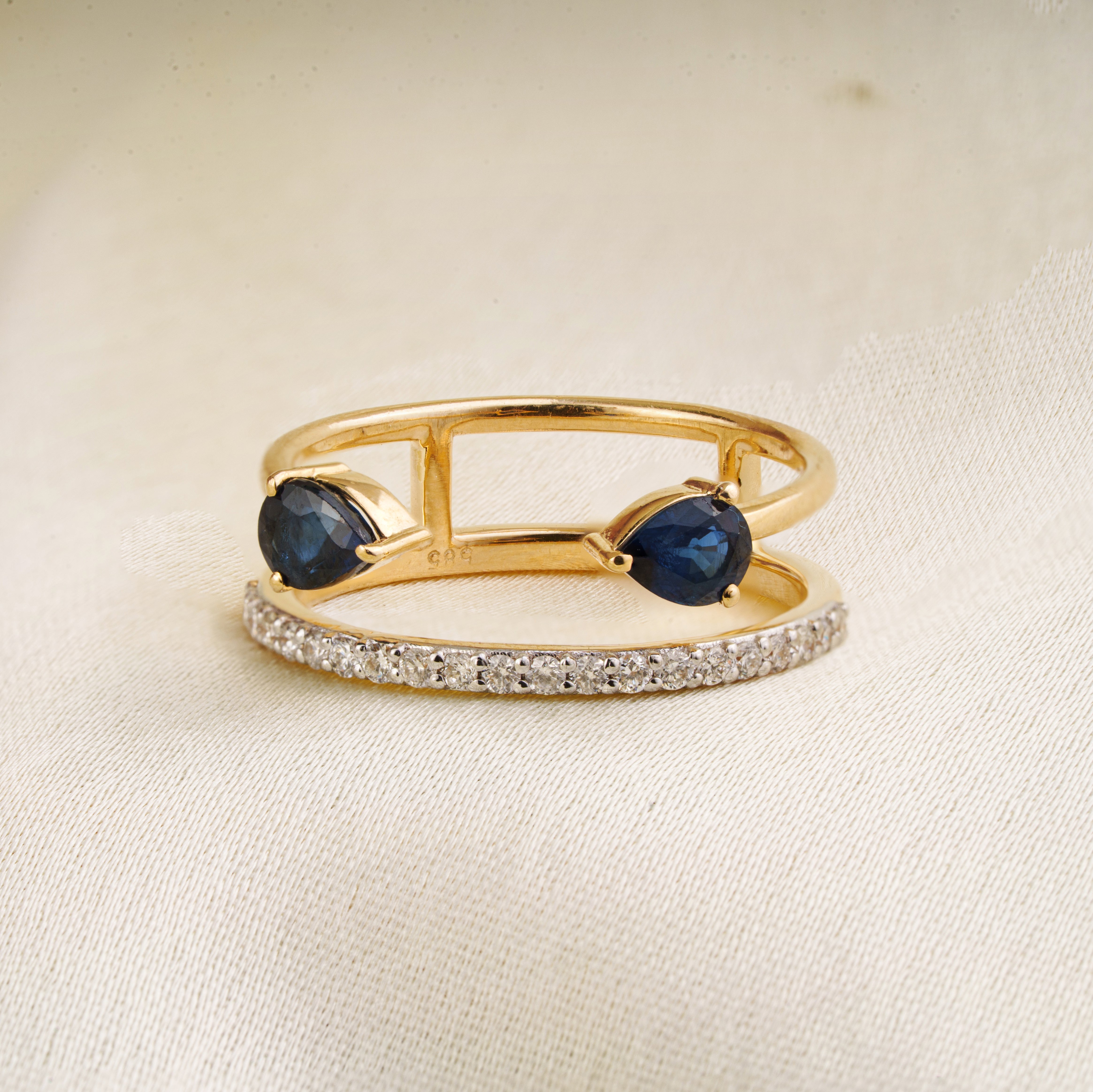 Blue Sapphire Open Ring