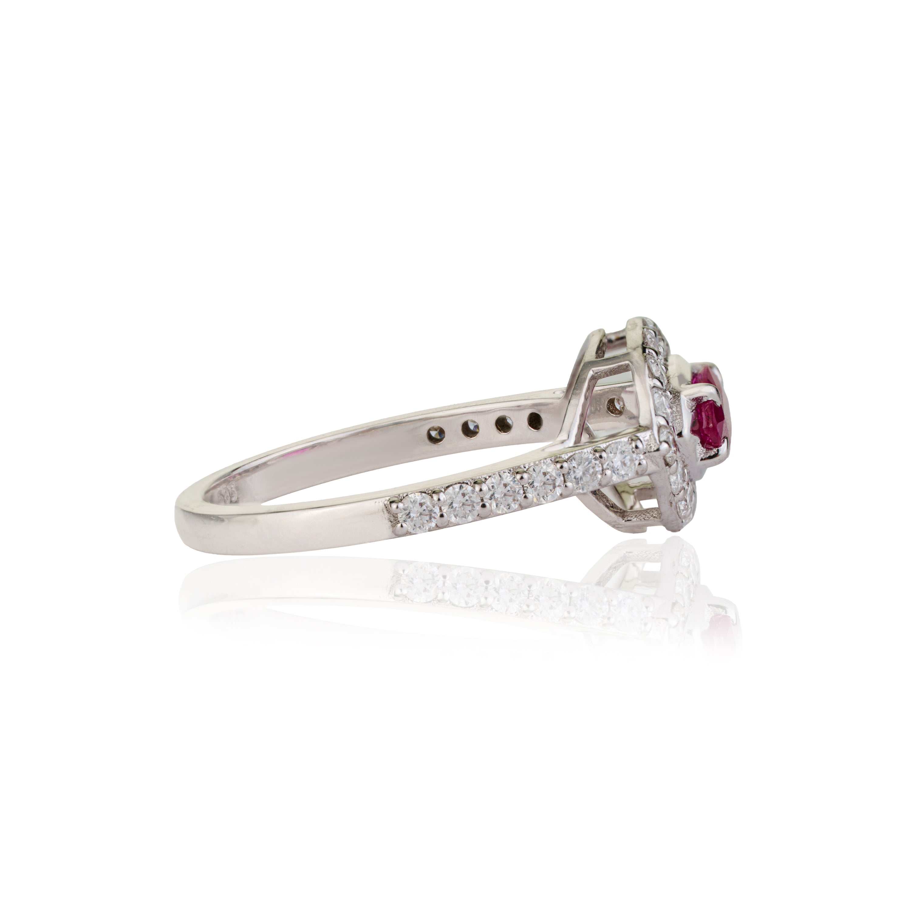 Marquise Ruby Halo Ring