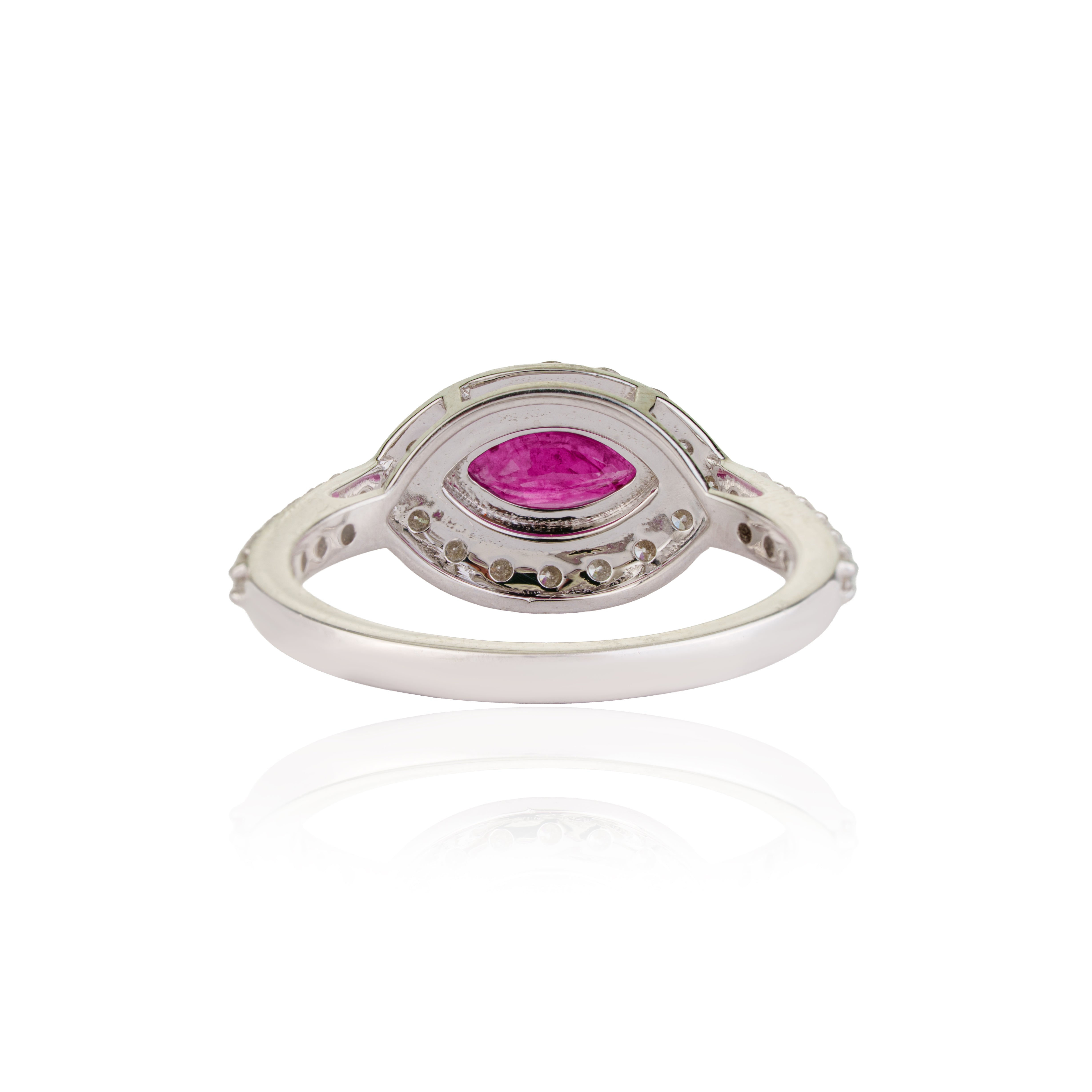 Marquise Ruby Halo Ring