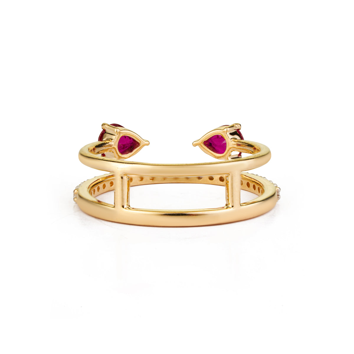 Ruby Open Ring with Diamond