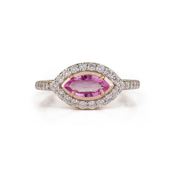Marquise Cut Pink Sapphire Diamond Ring