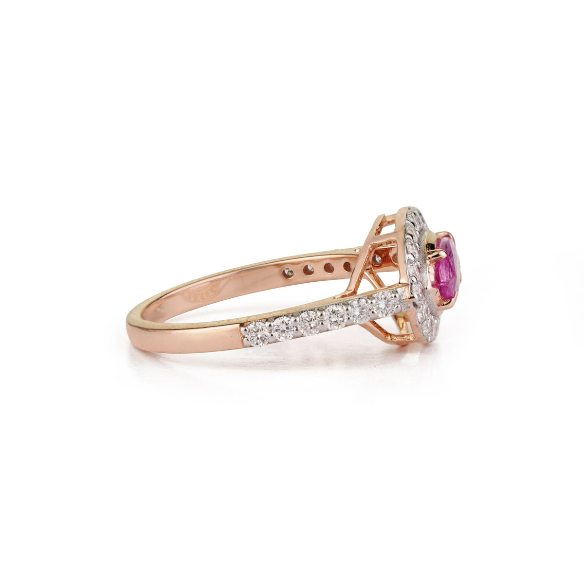 Marquise Cut Pink Sapphire Diamond Ring