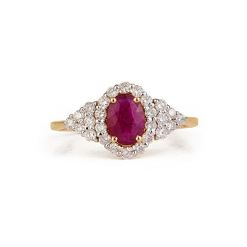 Oval Ruby Diamond Ring