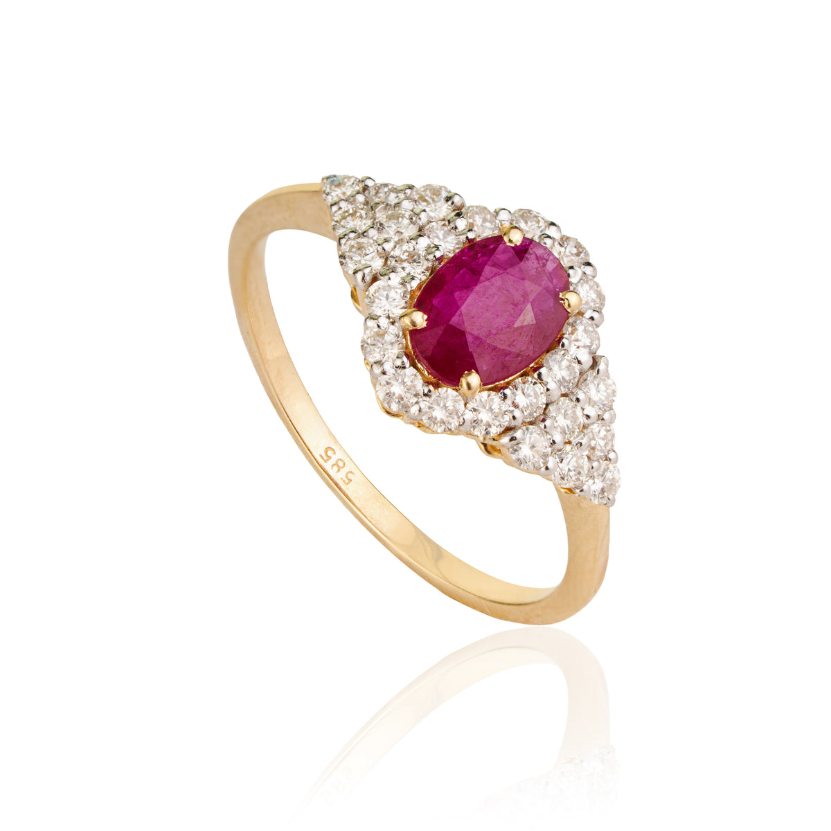 Oval Ruby Diamond Ring