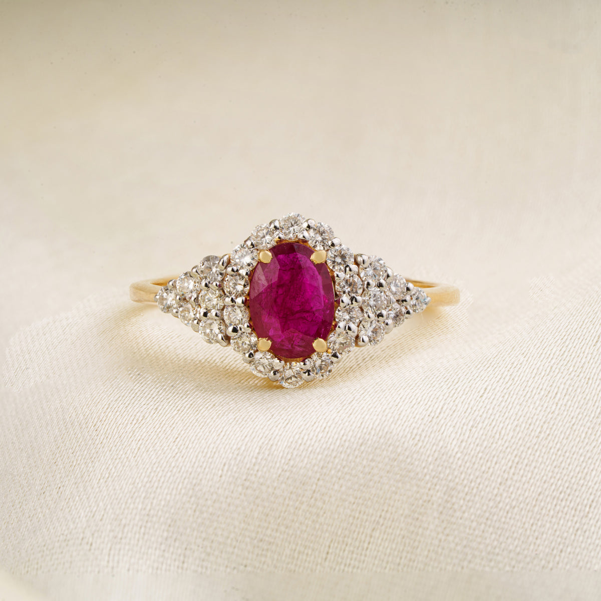 Oval Ruby Diamond Ring