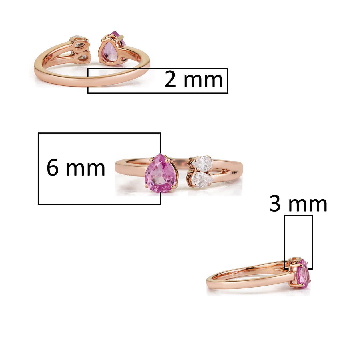 Pink Sapphire Toi et Moi Ring