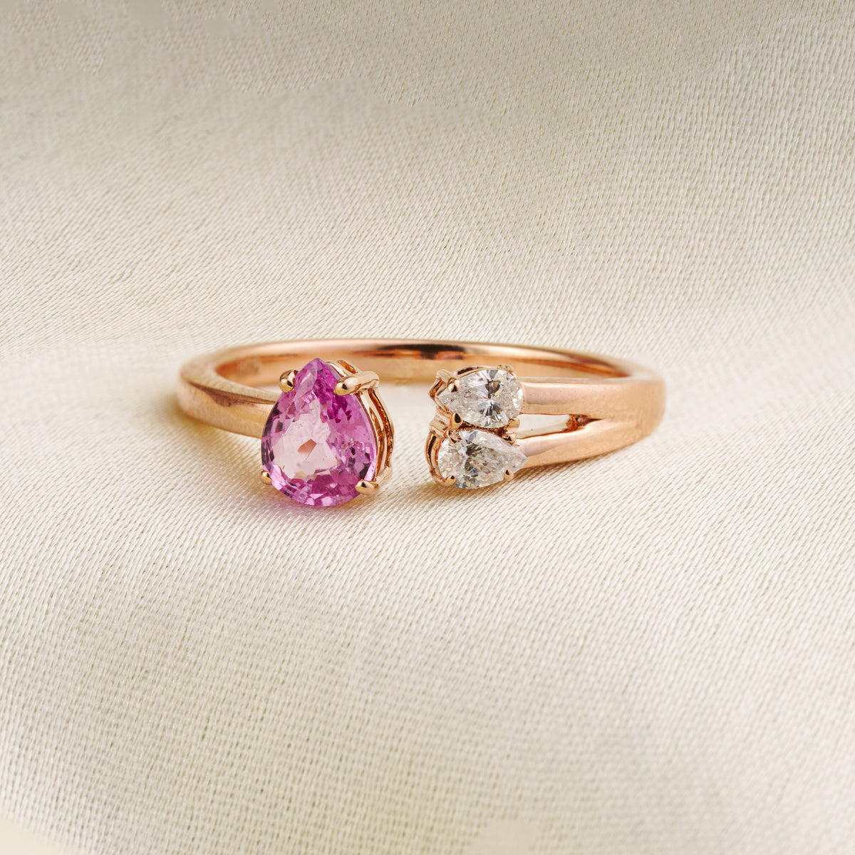Pink Sapphire Toi et Moi Ring