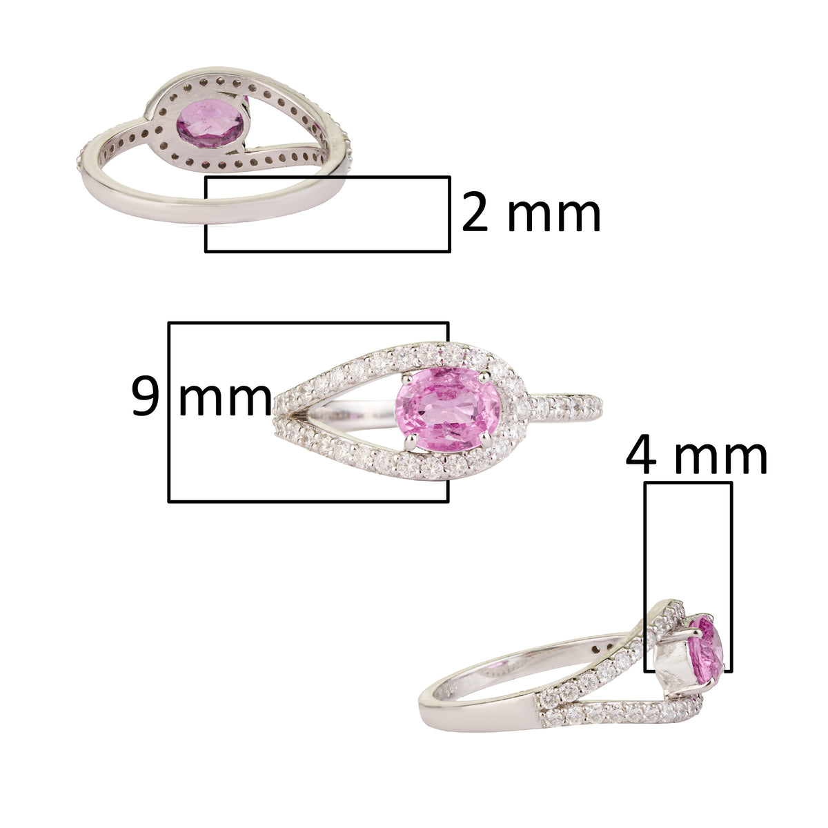Pink Sapphire Diamond Ring