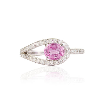 Pink Sapphire Diamond Ring