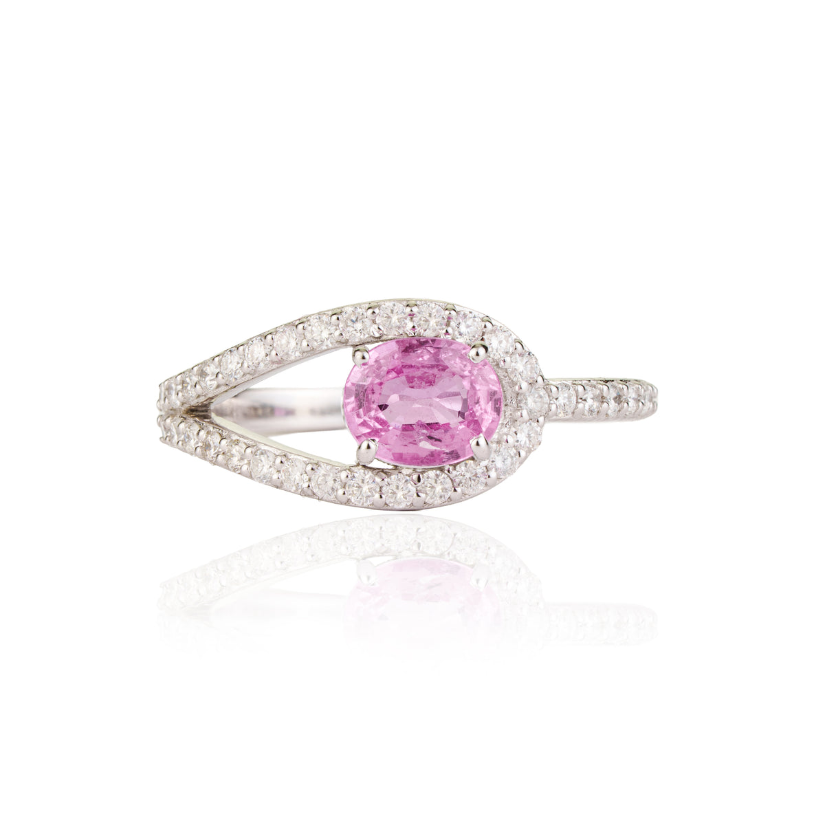 Pink Sapphire Diamond Ring