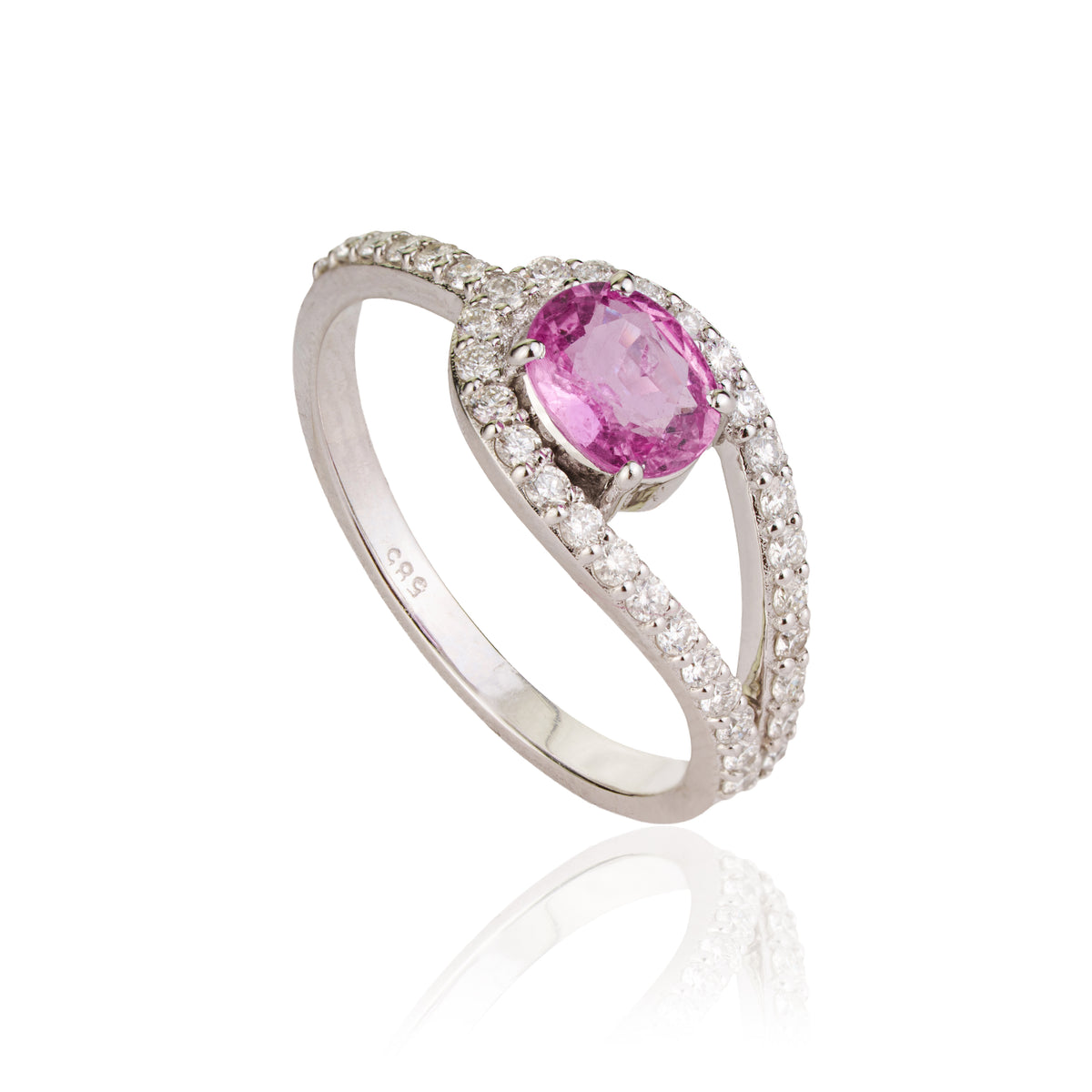 Pink Sapphire Diamond Ring
