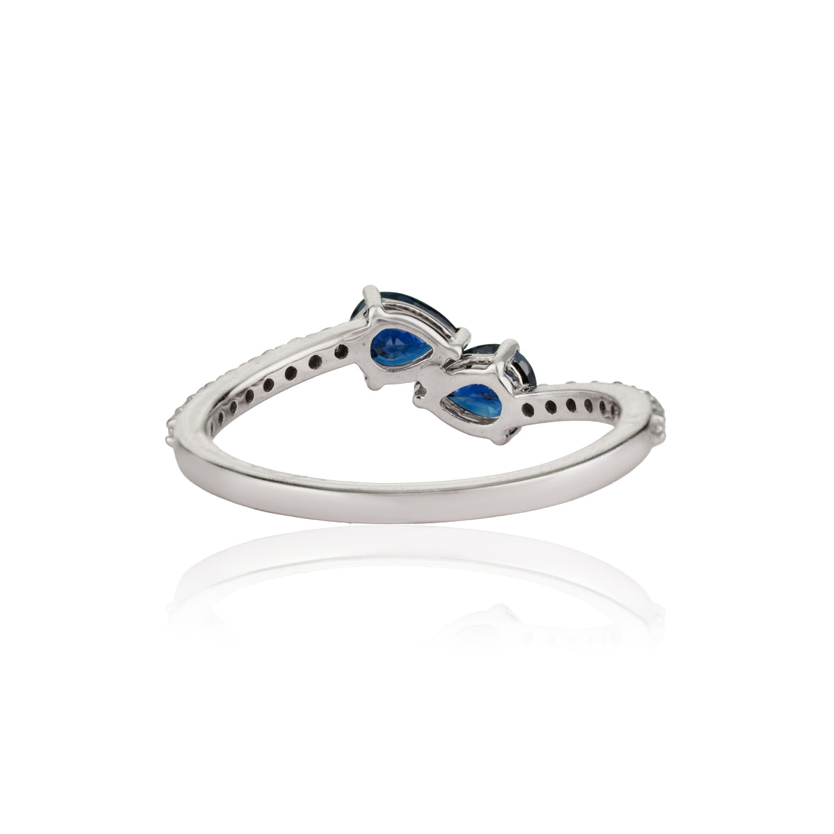 Blue Sapphire Toi et Moi Ring