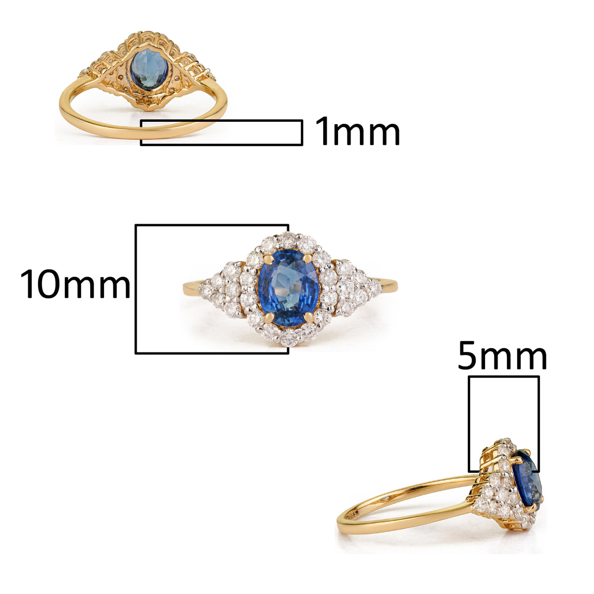 Blue Sapphire Diamond Ring